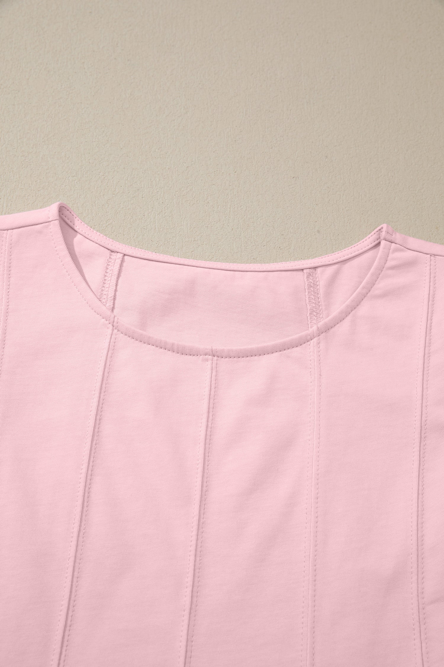 Women's Stitched Detail Tank Top & Shorts Co-ord Set Pink Mist Blue S-XL