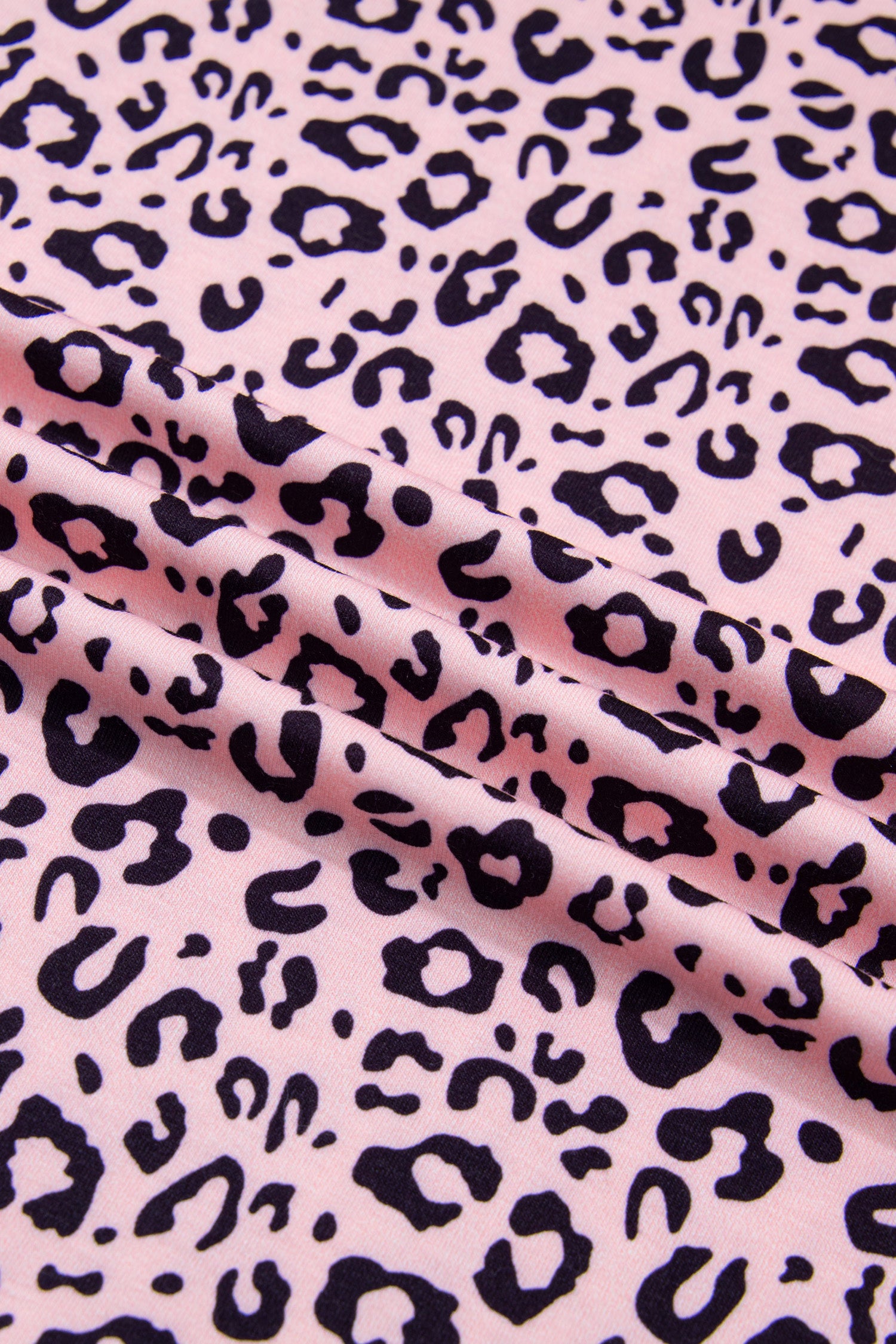 Women's Pink Leopard Striped Contrast Patchwork Plus Size Tee at LivelyLooks
