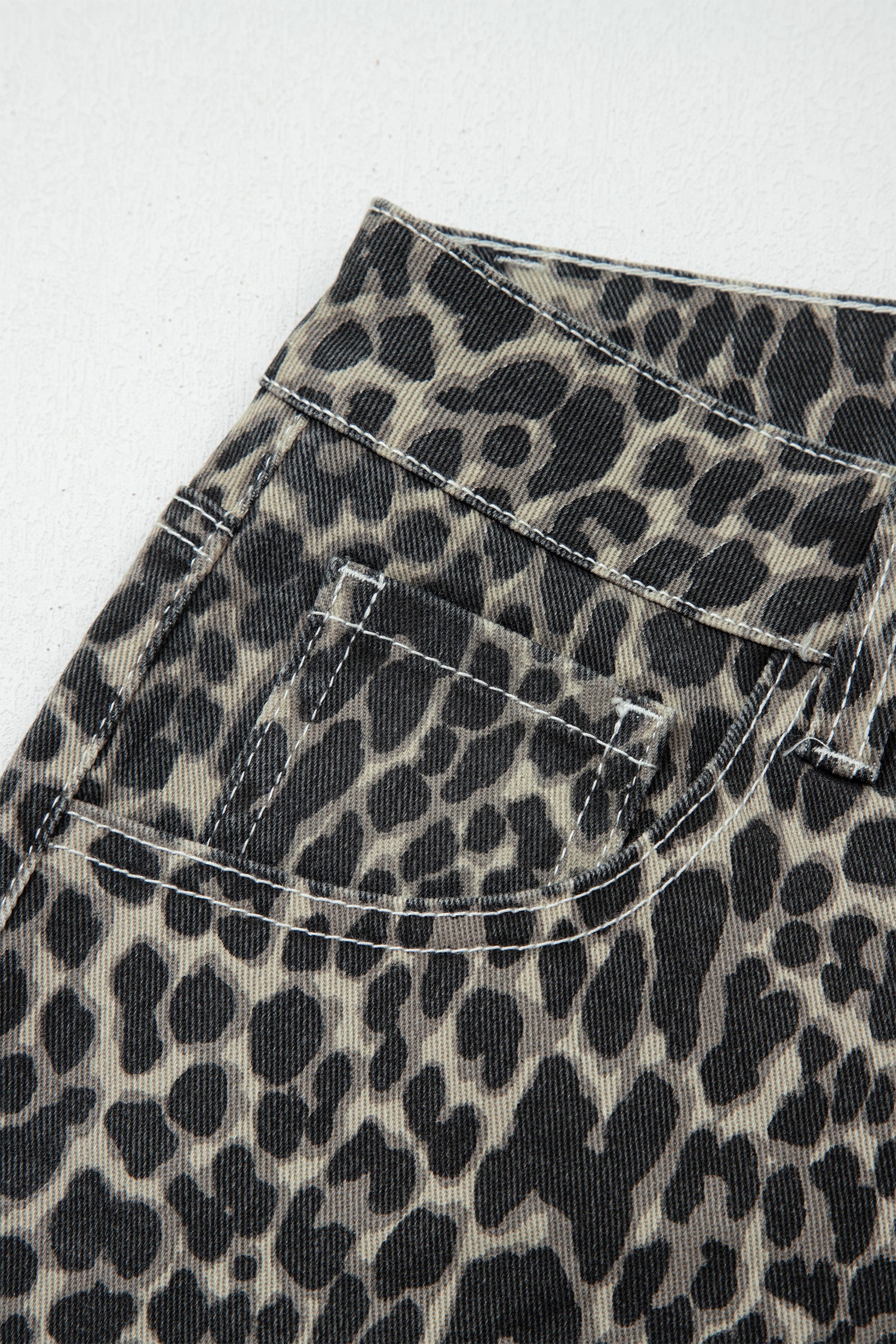 Shop Black Leopard Print High Waist Barrel Jeans UK 8-20 at LivelyLooks