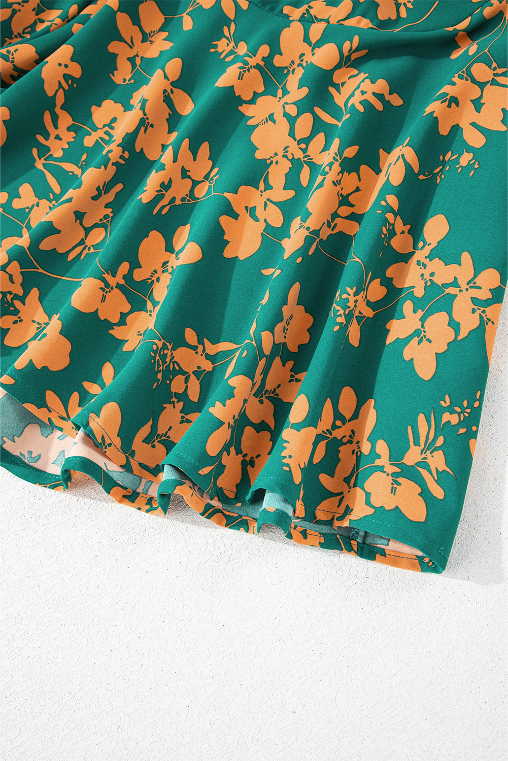LivelyLooks Women's Floral Print Drawstring Tunic Short Dress Green Pink S-XL women's fashion