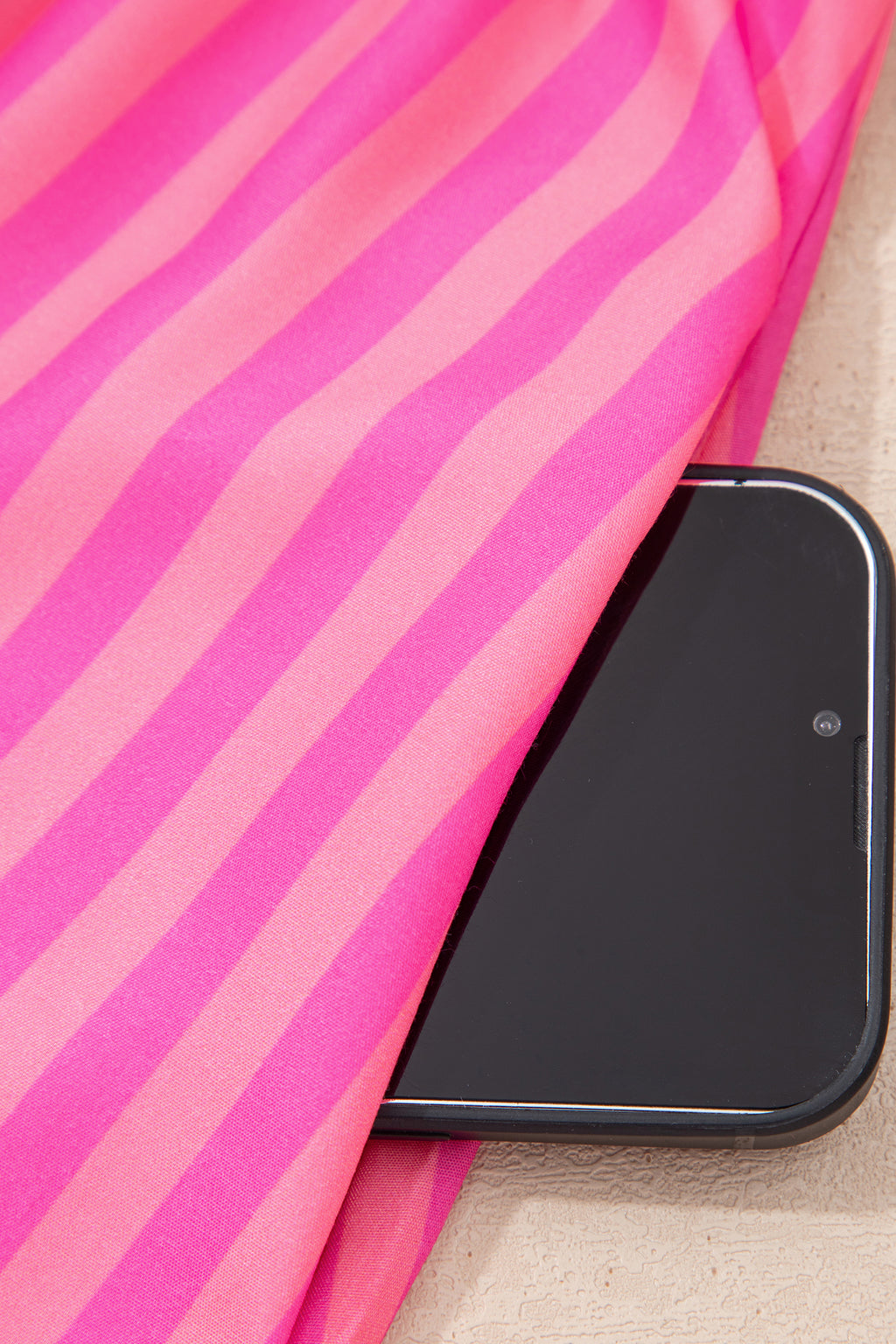 Women's Pink Striped Print Bow Detail Puff Sleeve Mini Dress S-XL at LivelyLooks