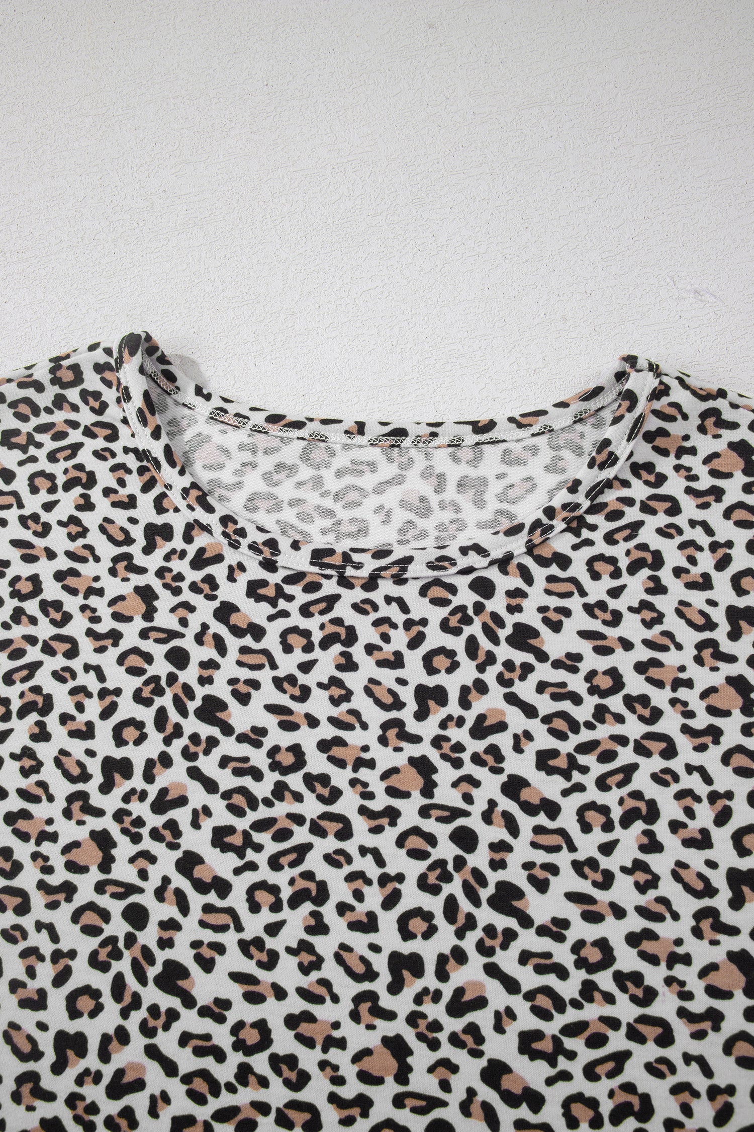 Leopard High-Low Loose Tee & Ankle Length Pants Set | Brown & White | UK 8–22