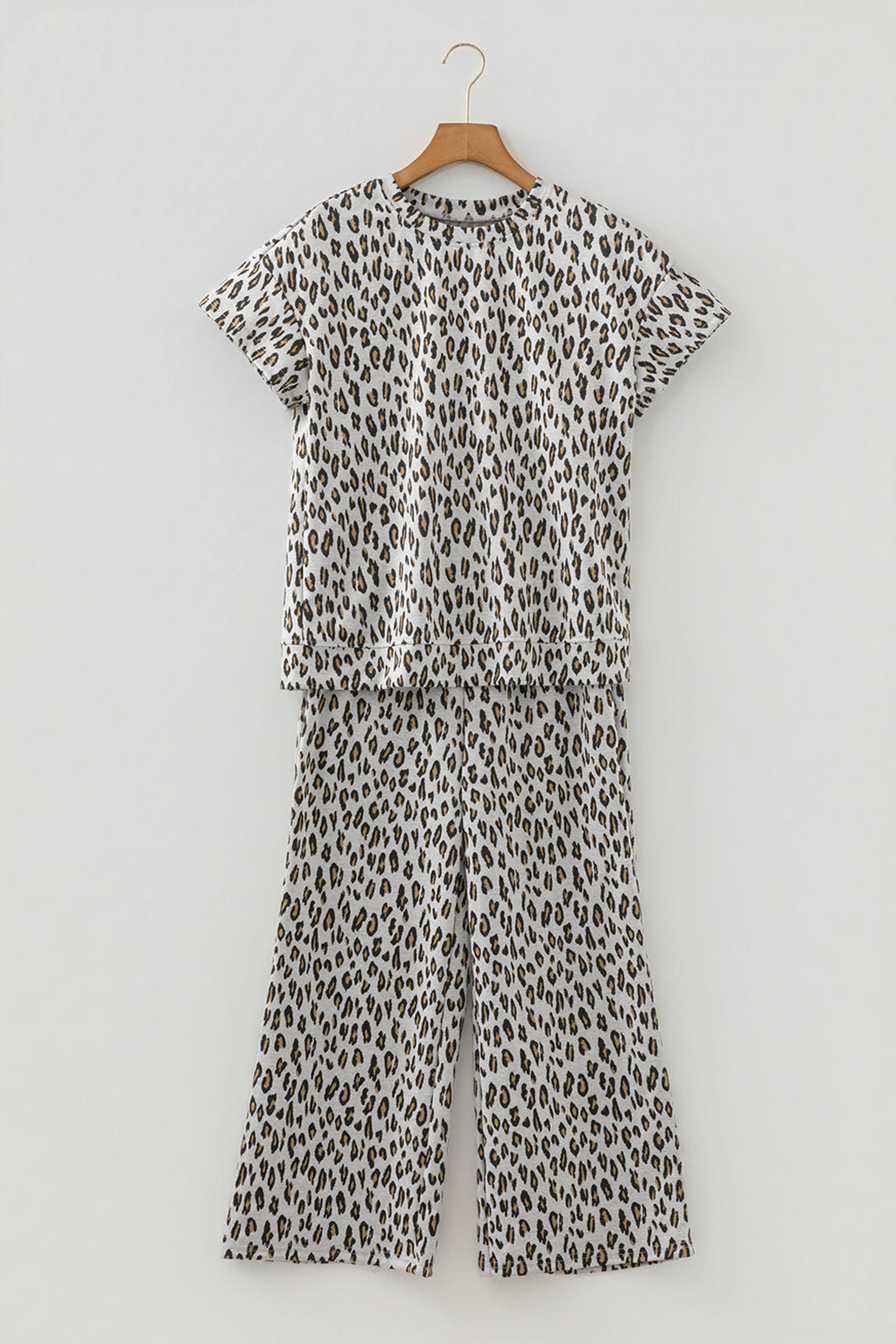 Pink Leopard Print Casual Tee & Pants Co-ord Set | UK 8–22
