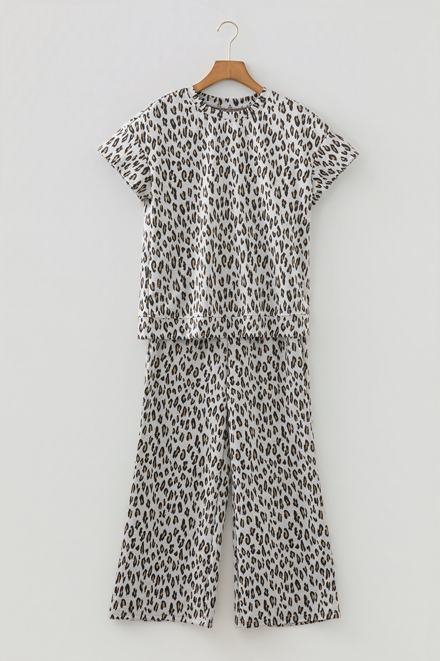 Pink Leopard Print Casual Tee & Pants Co-ord Set | UK 8–22