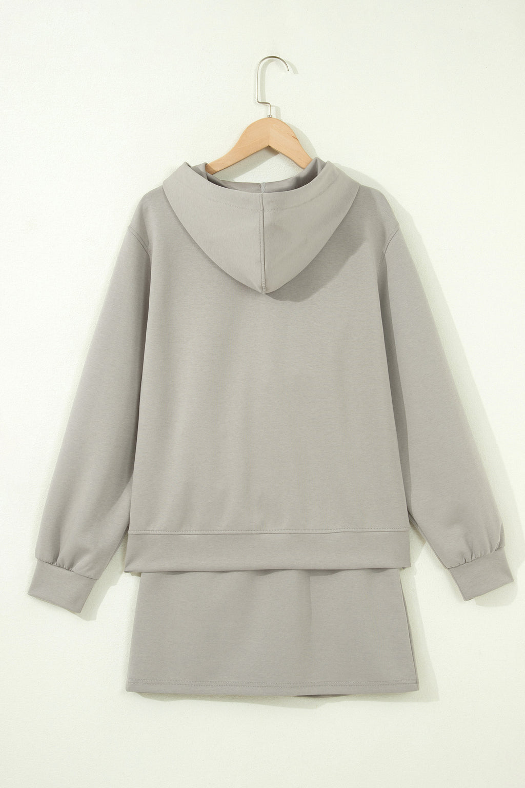 Smoke Green Contrast Trim Zip Up Sporty Jacket & Mini Skort Set