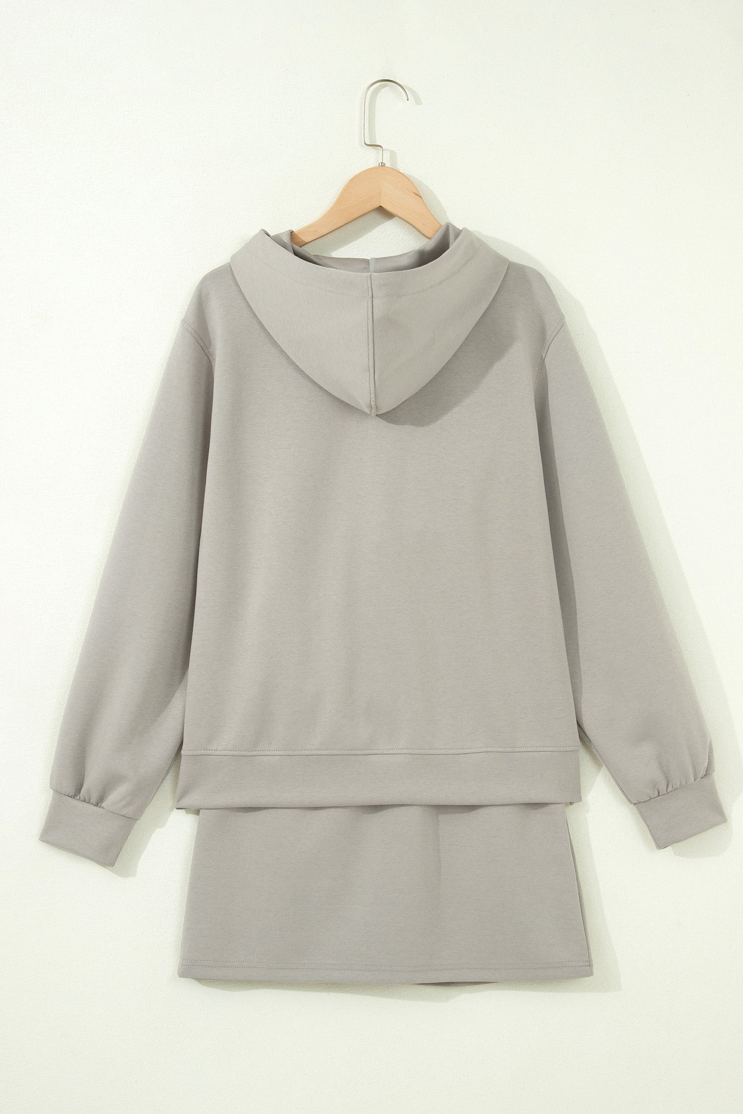 Smoke Green Contrast Trim Zip Up Sporty Jacket & Mini Skort Set