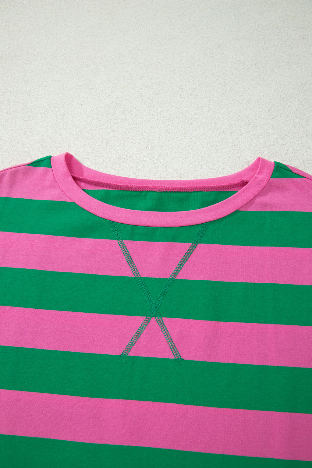 Striped Dolman Tee & Drawstring Skort Set – Pink, Rose & Yellow