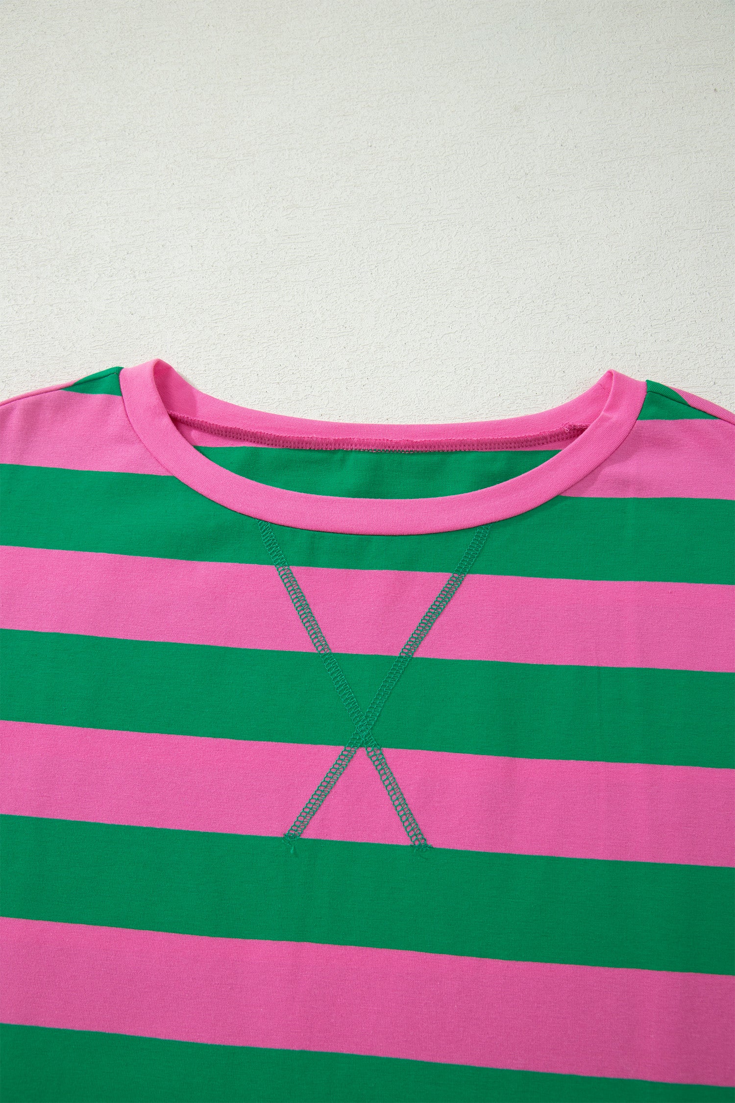Striped Dolman Tee & Drawstring Skort Set – Pink, Rose & Yellow