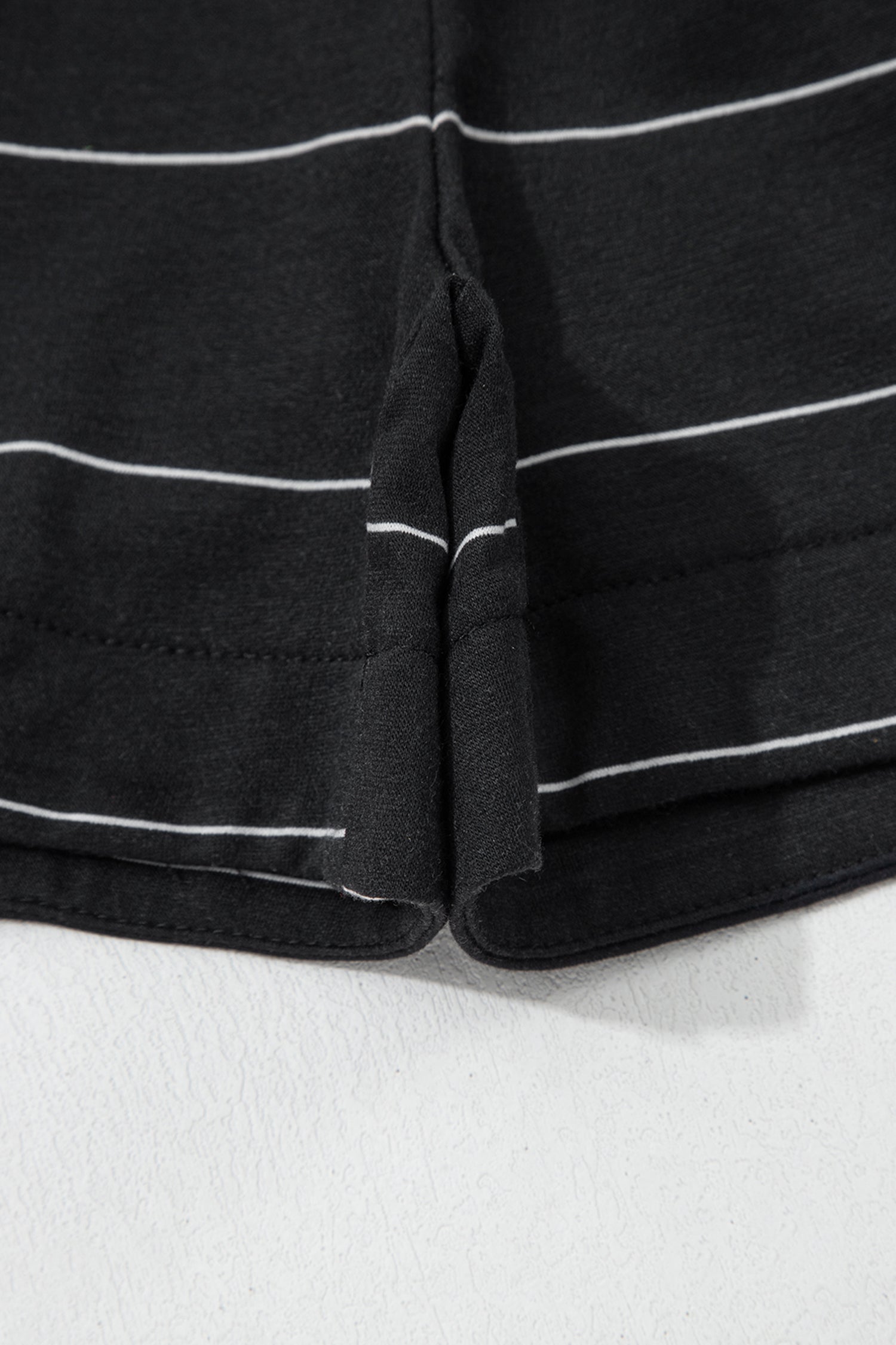 Stripe Half Sleeve Tee & Drawstring Shorts Co-ord Set – White & Black