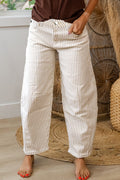 Shop Stripe Casual Barrel Leg Jeans UK 8-20 at LivelyLooks