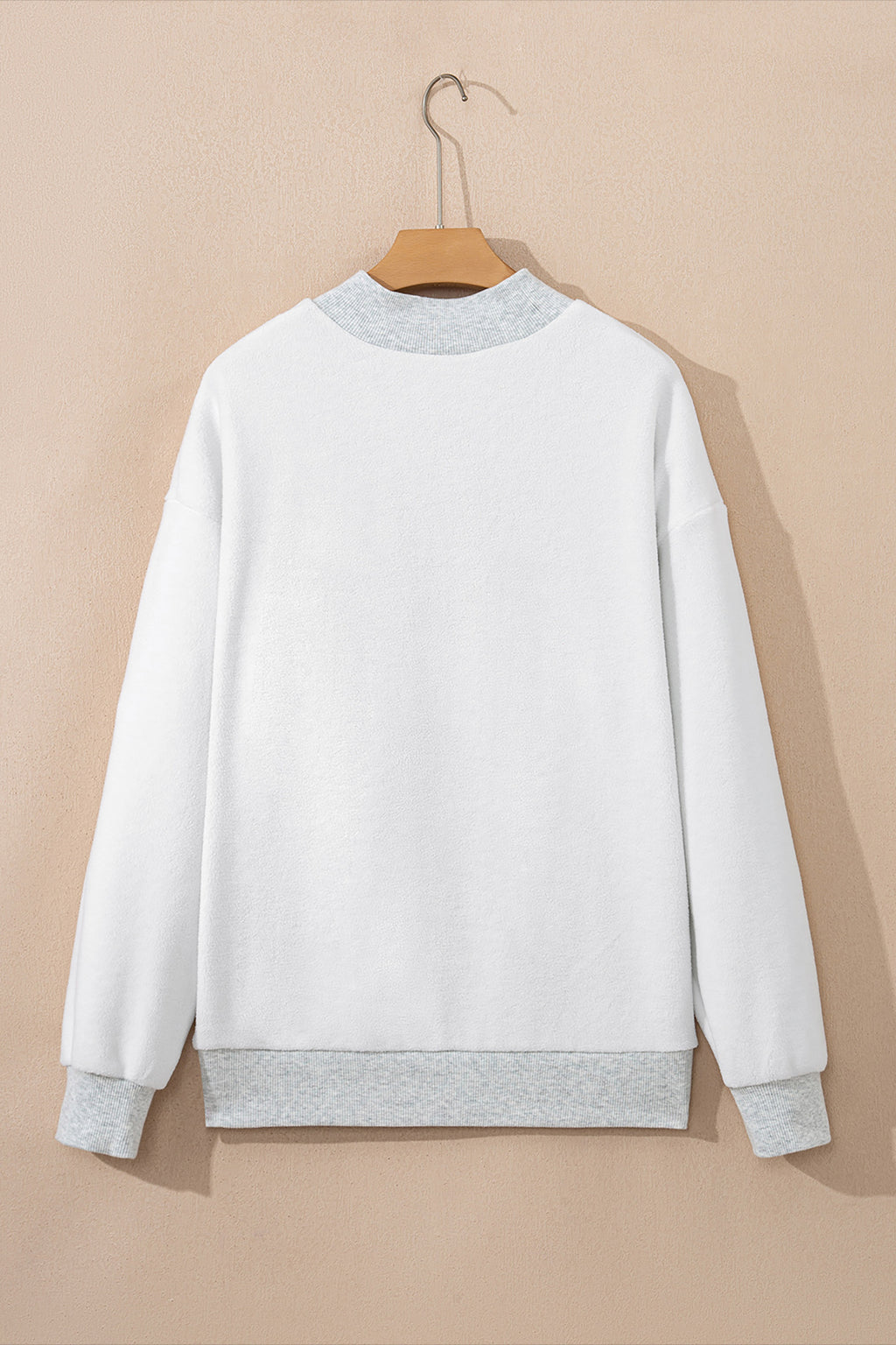 Carrot Oversized Reversible Sweatshirt Drop Shoulder Mock Neck Women S-XL