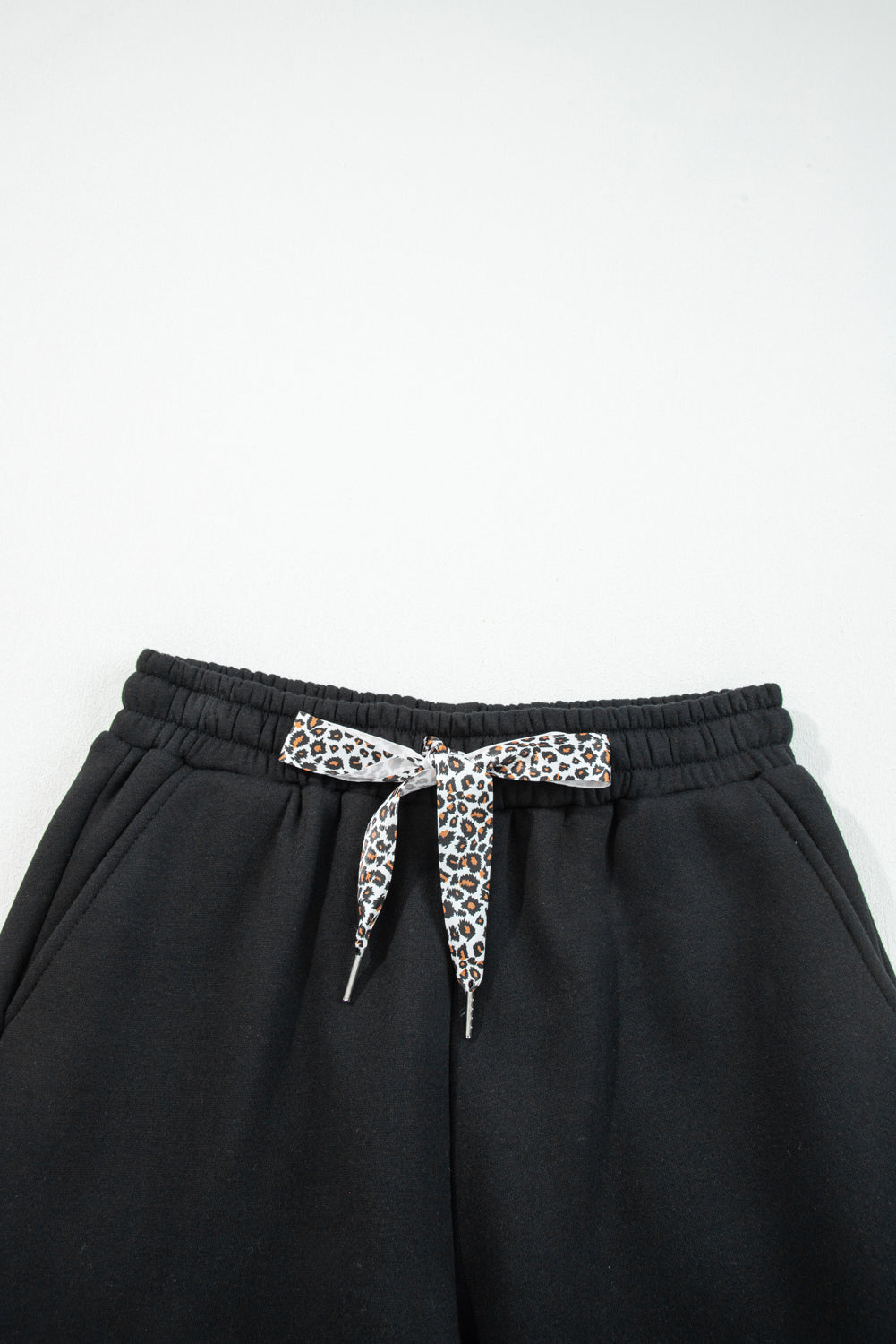 LivelyLooks Women's Fleece Lined Leopard Drawstring High Waist Trousers S-XL women's fashion