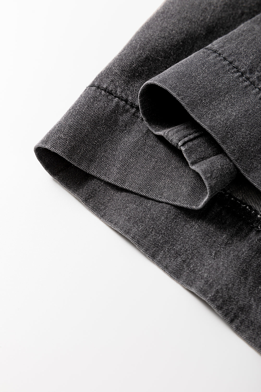 Shop Carbon Grey Mineral Wash Button Fly Waist Wide Leg Jeans at LivelyLooks