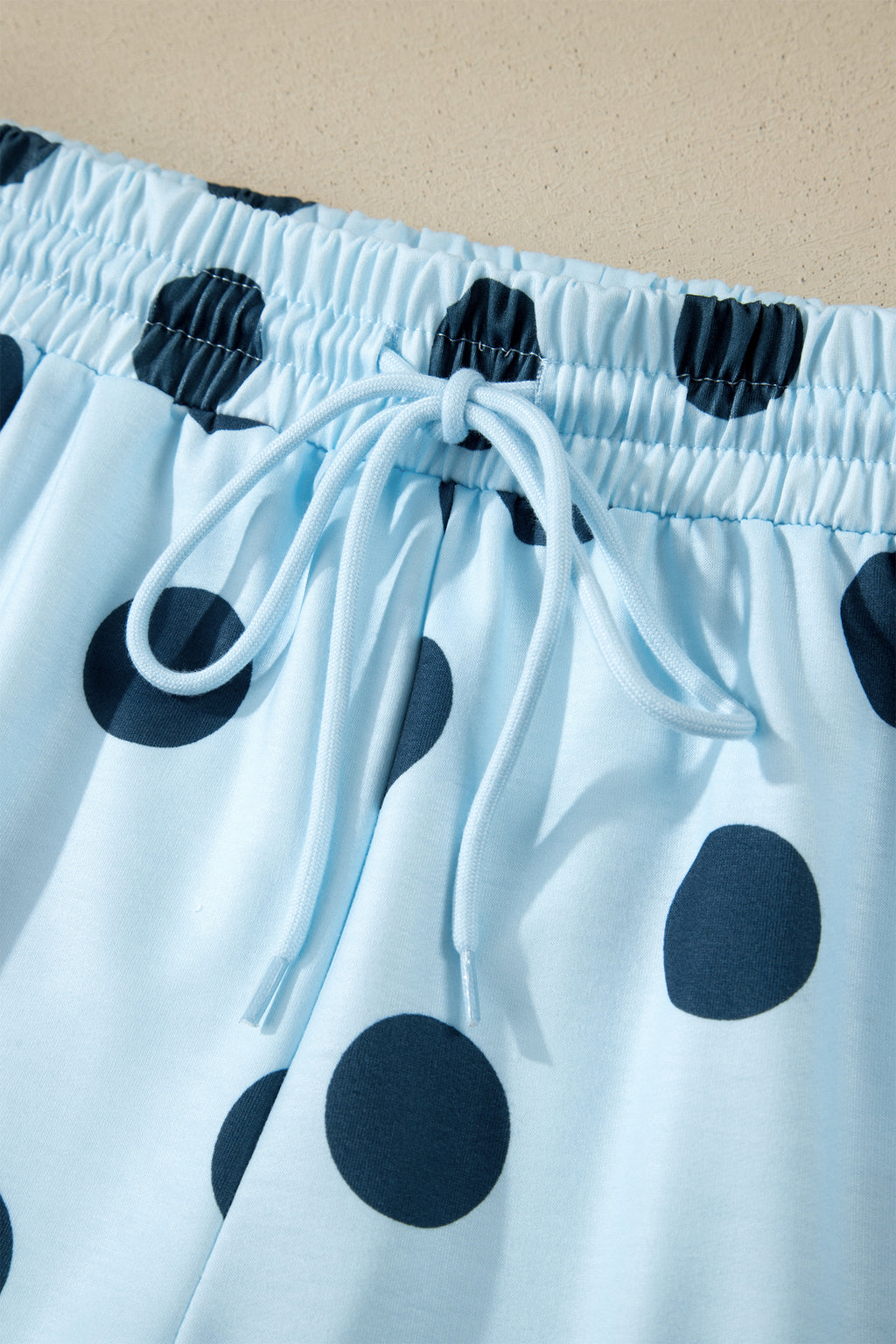 Polka Dot Print Tee & Shorts Co-ord Set | Pink, Black & Sky Blue