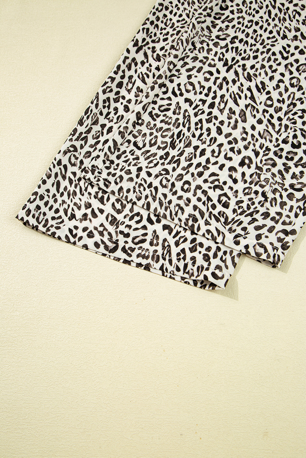 Leopard Print Drawstring Elastic Waist Loose Trousers | Brown & Khaki