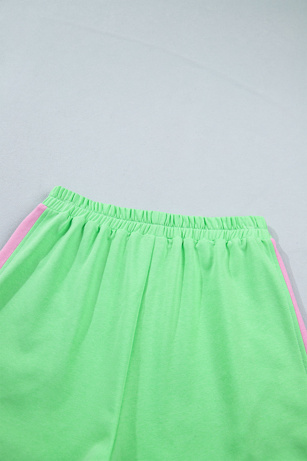 Green Colour Block Half Zip Top & Athleisure Shorts Set | UK 8–22