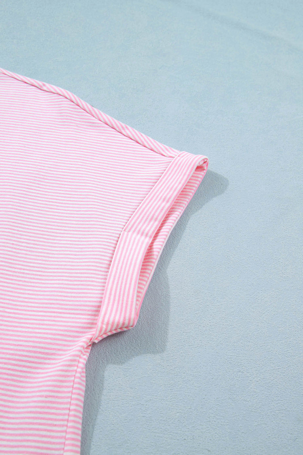 Pink Stripe Matching Oversized Tee & Drawstring Shorts Co-ord Set