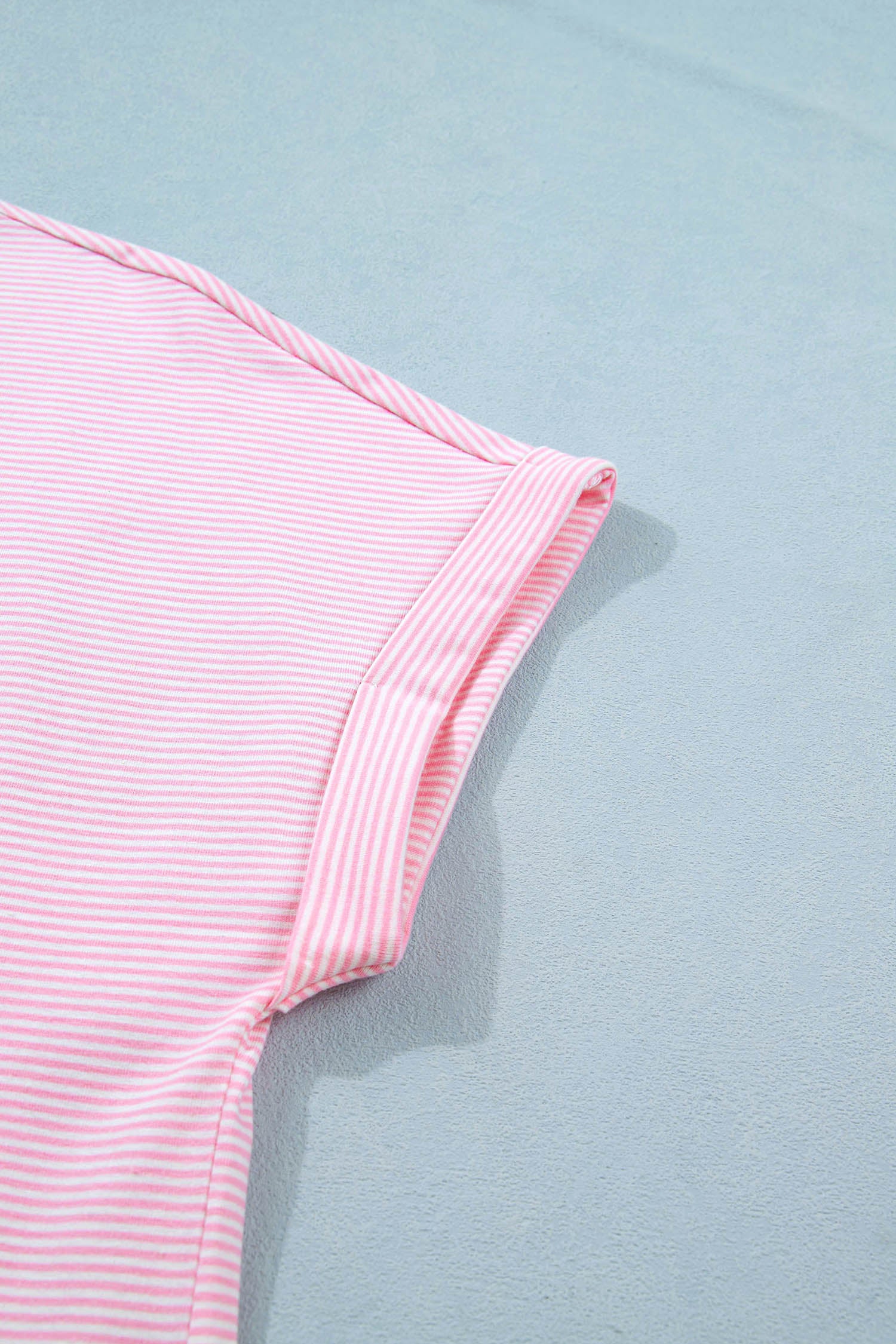 Pink Stripe Matching Oversized Tee & Drawstring Shorts Co-ord Set