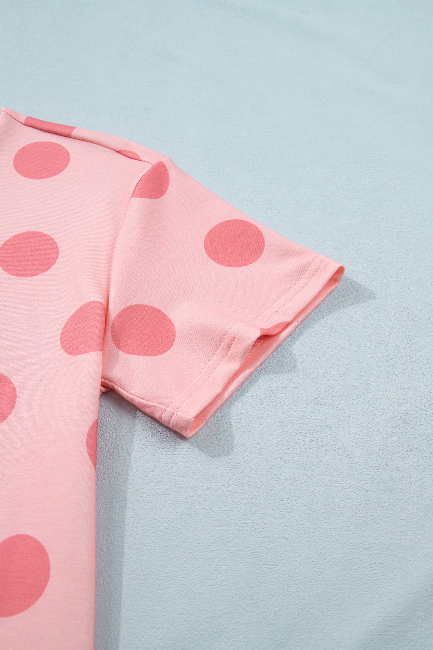 Polka Dot Short Sleeve Top & Casual Skort 2pcs Outfit | White, Pink & Sky Blue