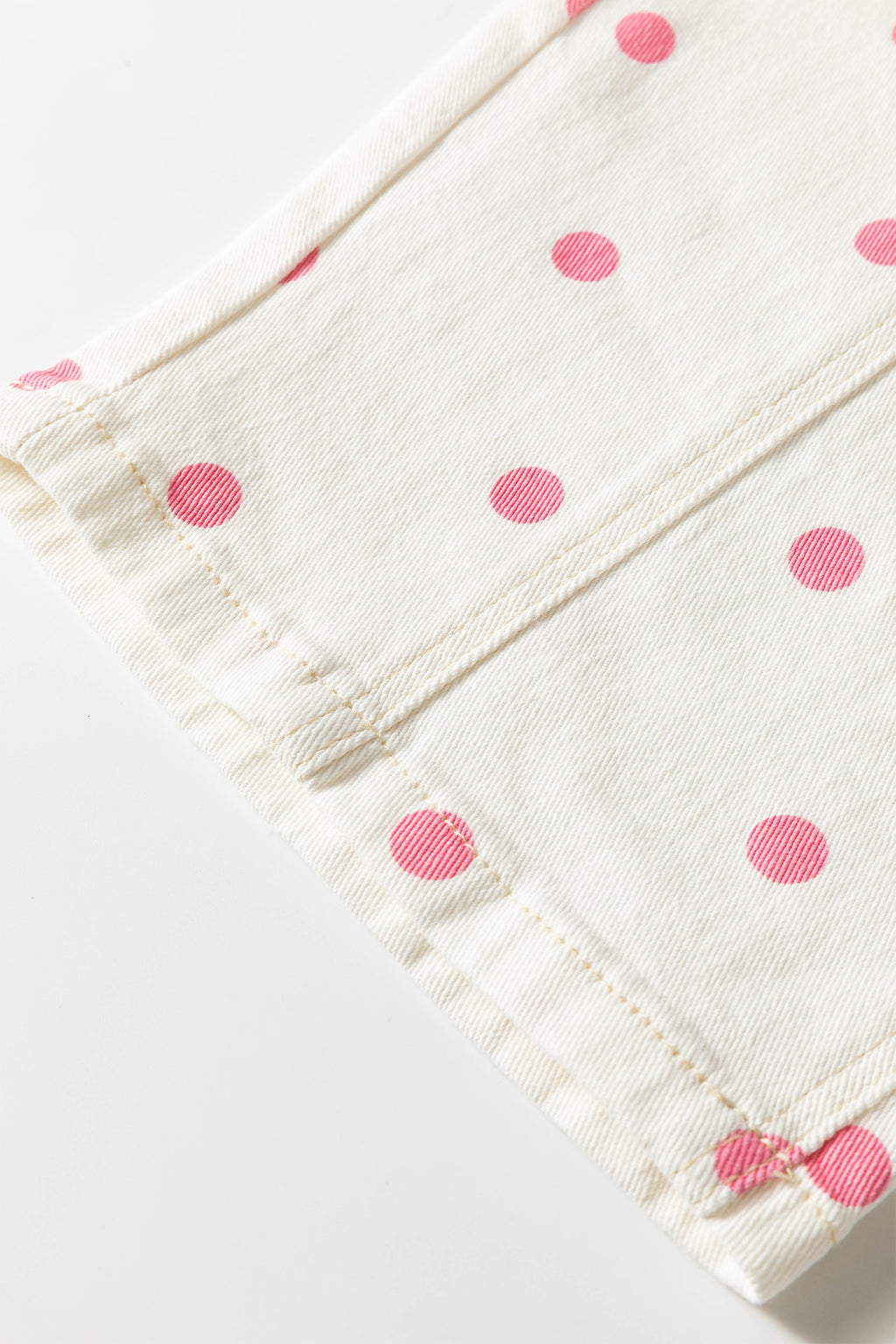 Polka Dot Ankle Length Regular Fit Casual Jeans | Blue & Pink