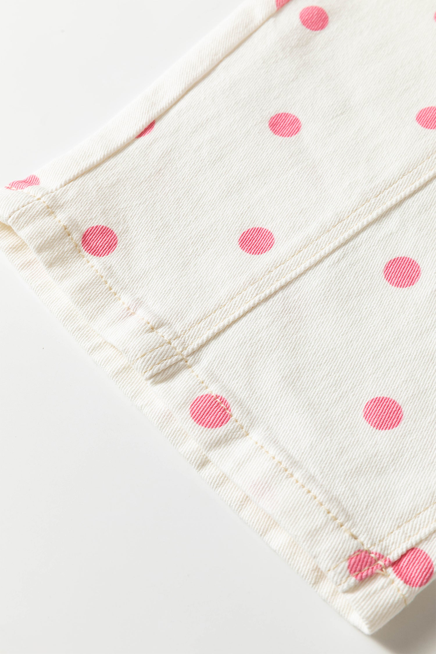 Polka Dot Ankle Length Regular Fit Casual Jeans | Blue & Pink