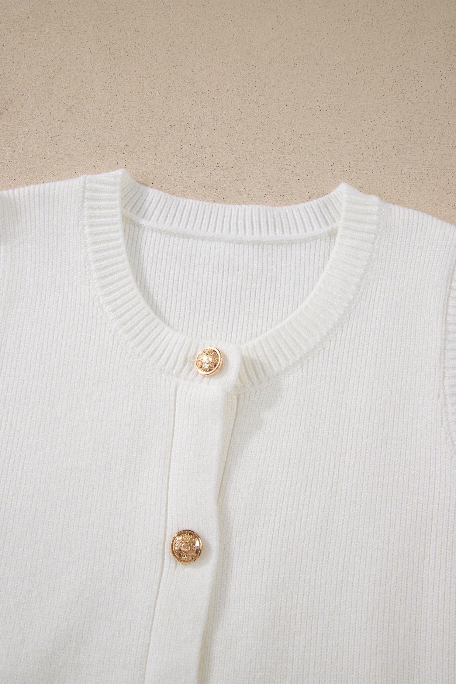 White Yellow Sleeveless Knit Button Sweater Vest Pockets S-XL
