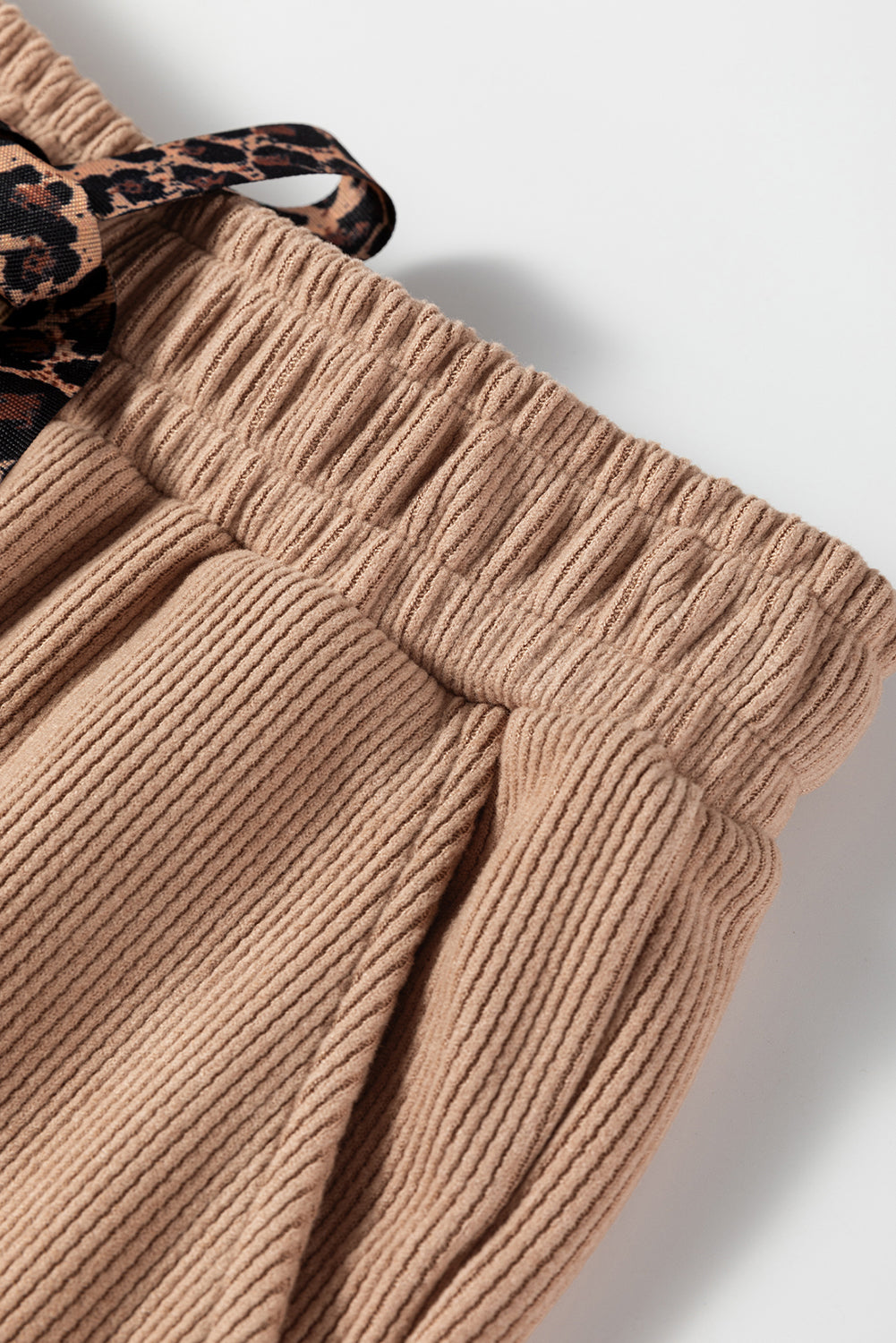 Leopard Drawstring Corduroy Co-ord Hoodie & High Waist Pants UK 8-22