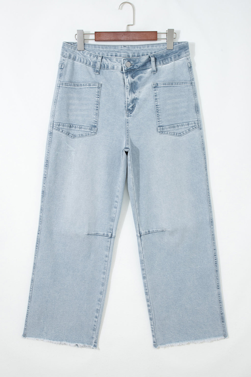 Shop Frayed Cropped Straight Leg Jeans UK 8-20 at LivelyLooks
