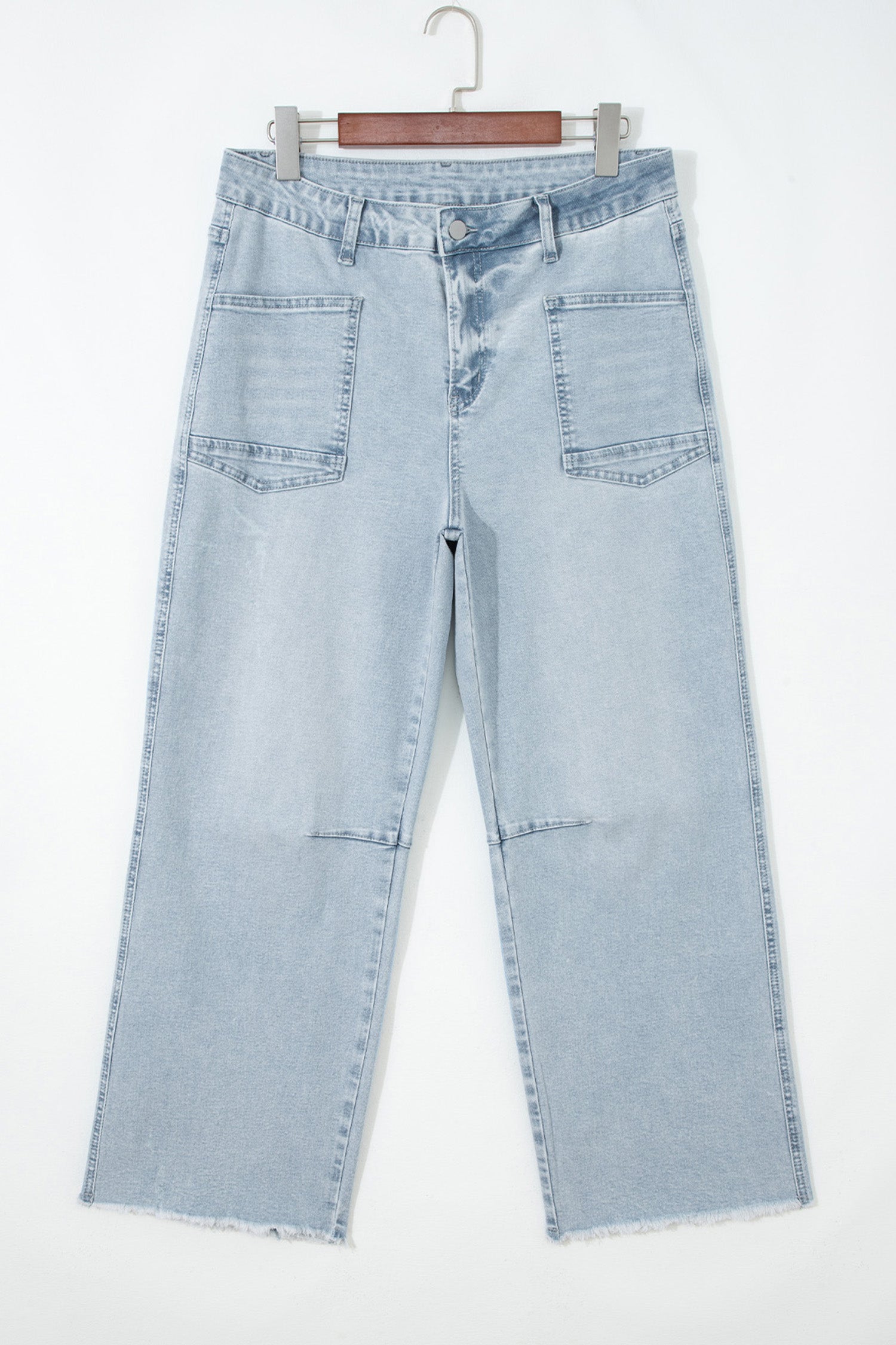 Shop Frayed Cropped Straight Leg Jeans UK 8-20 at LivelyLooks