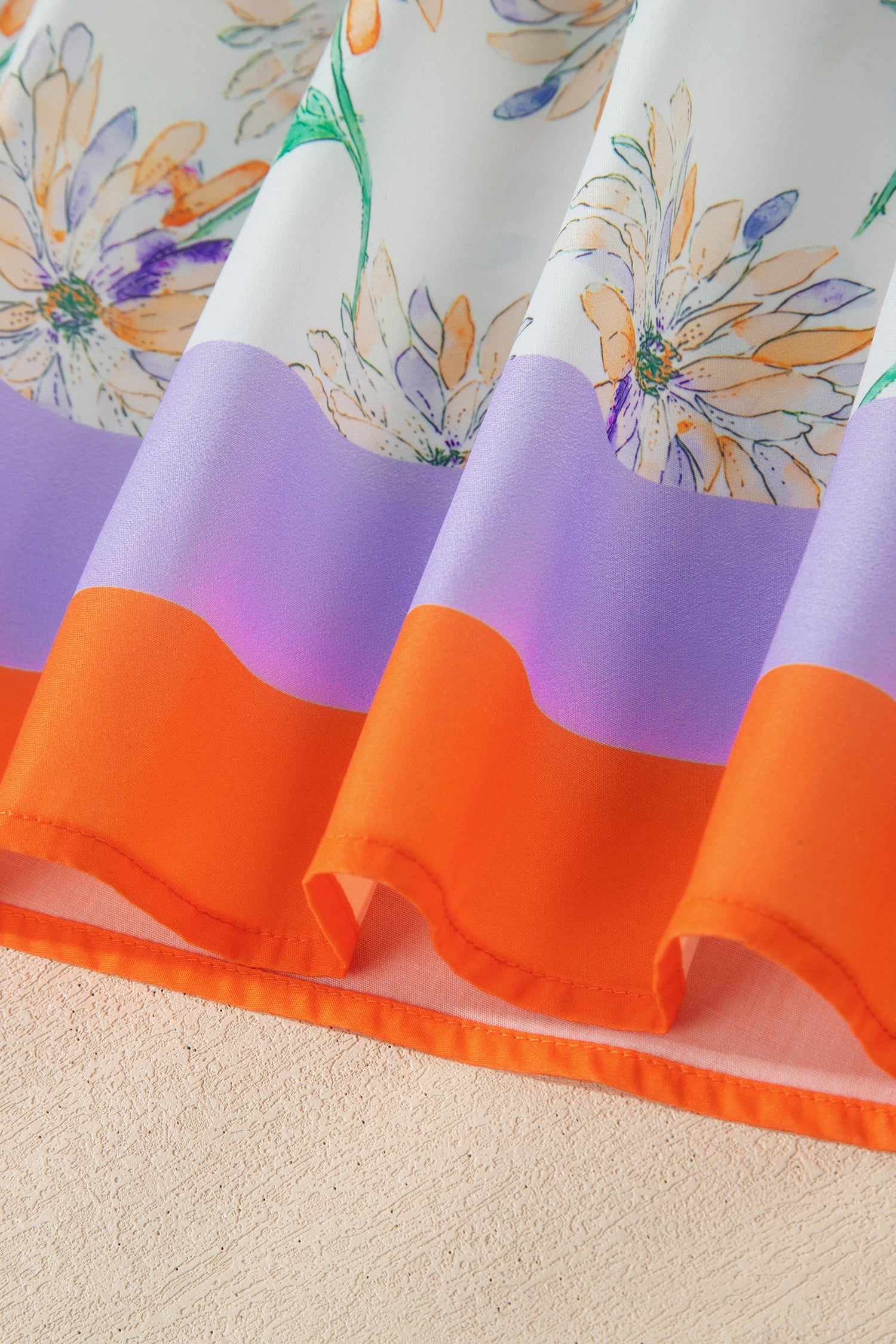 Women's White Floral Print Colour Block Trim Belted Sleeveless Maxi Dress at LivelyLooks