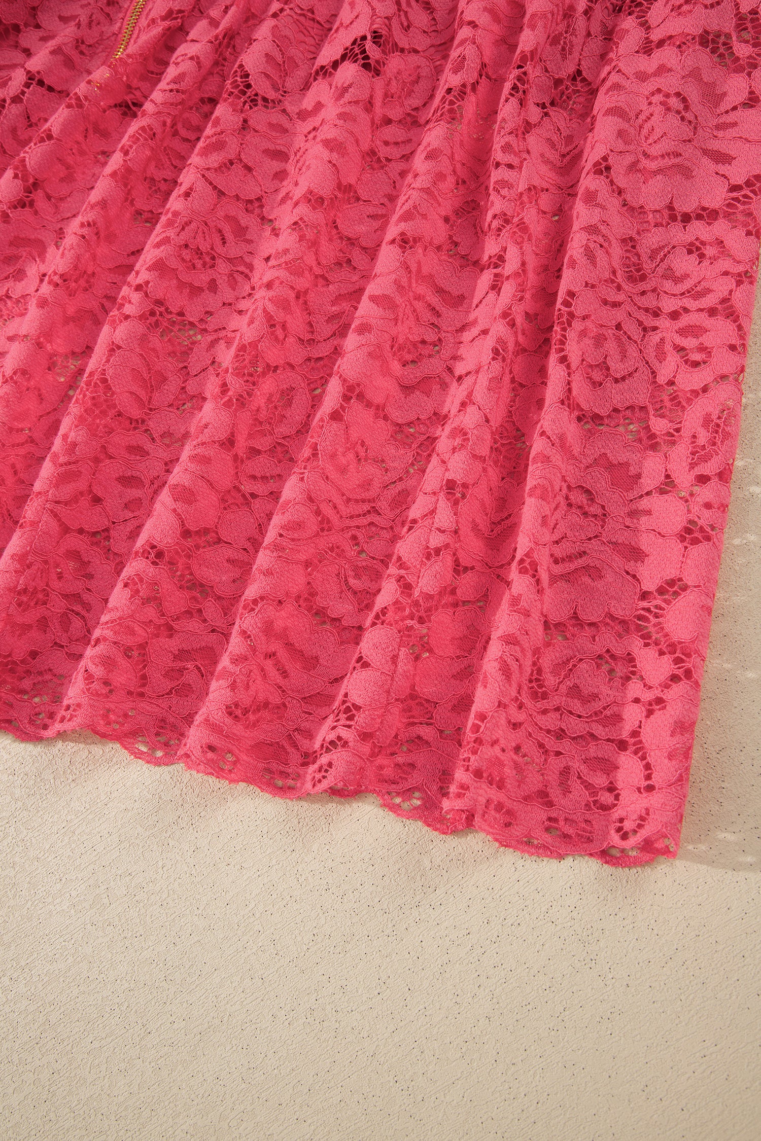 Shop Coral Floral Lace Overlay Smocked Waist V-Neck Sleeveless Maxi Dress S-XL at LivelyLooks