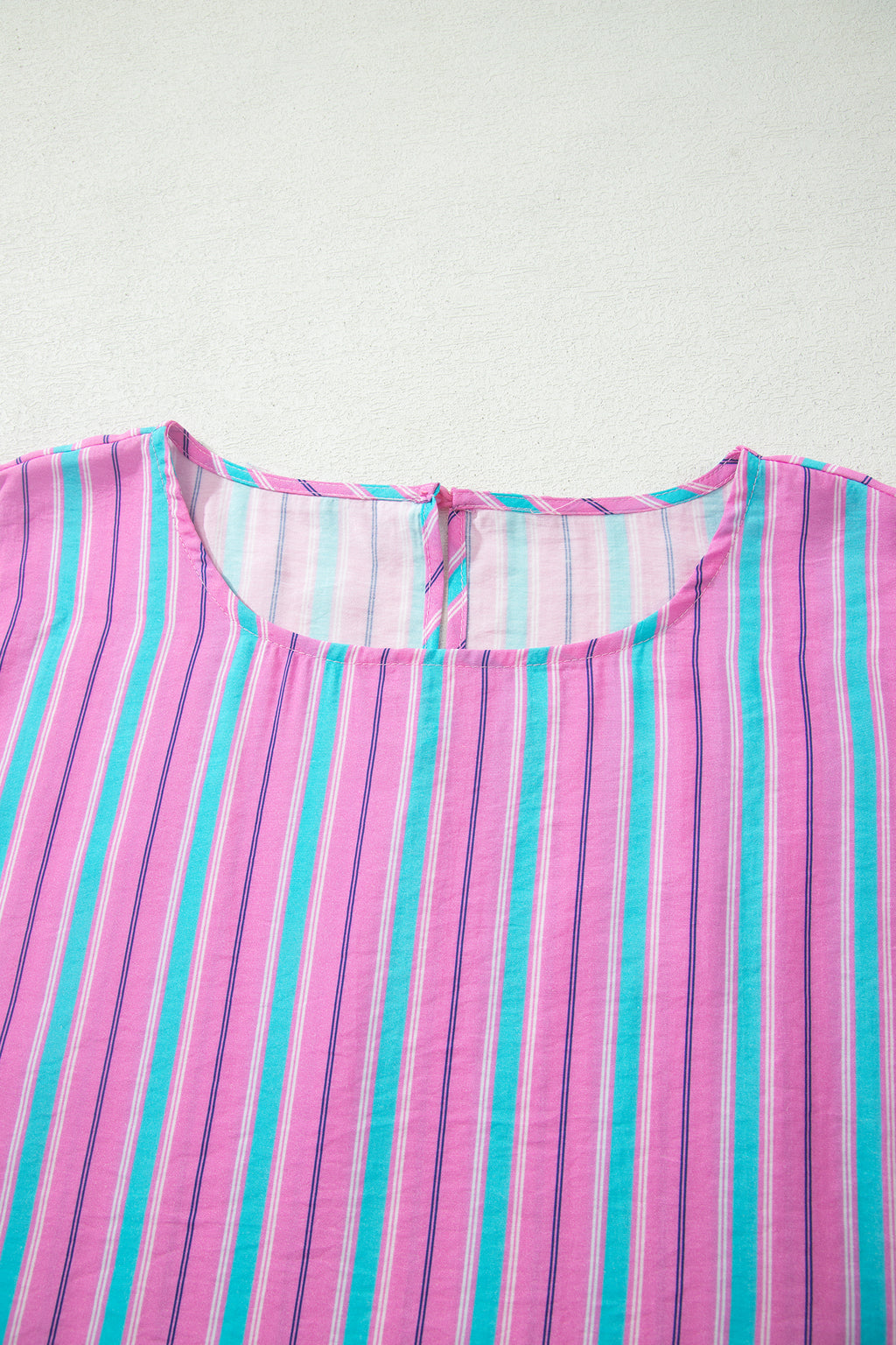 Pink Stripe Dolman Short Sleeve Blouse & Drawstring Loose Shorts Set | UK 8–22