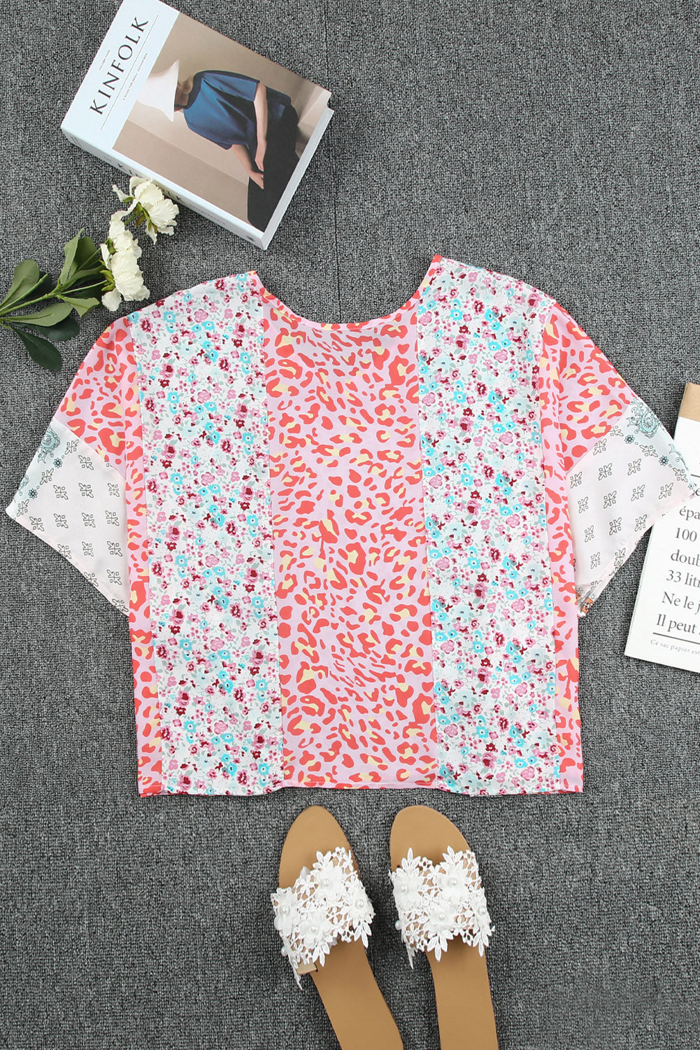 Animal Floral Mix Print Cape Top Multicolor | S-2XL