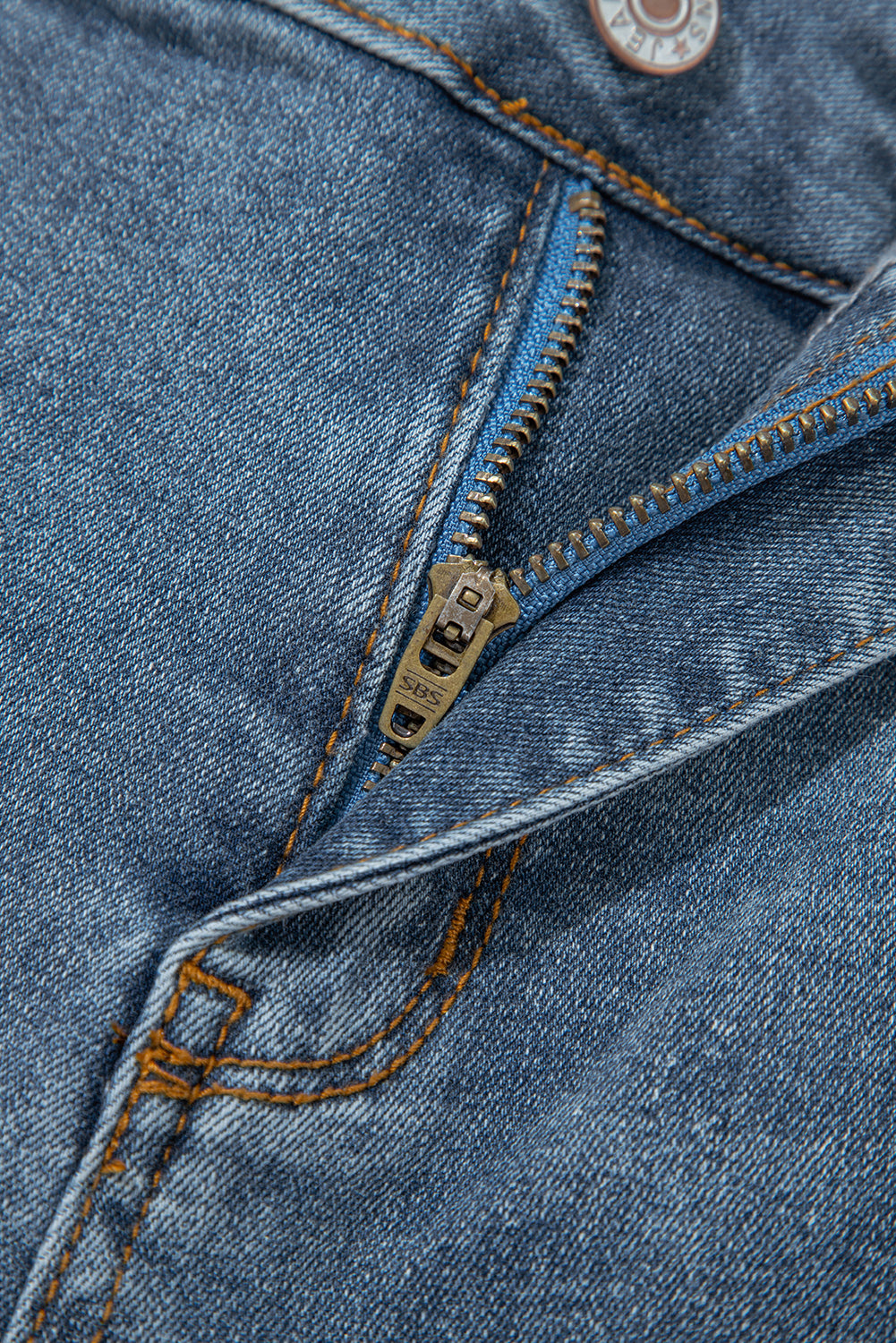 Shop Dusk Blue 2 Button High Waist Piping Trim Bootcut Jeans at LivelyLooks