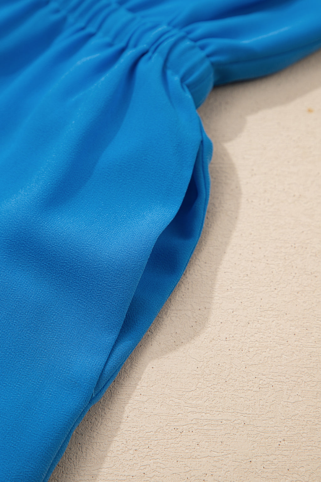 Blue Half Button Collared Elastic Waist Sleeveless Shirt Dress S-XL