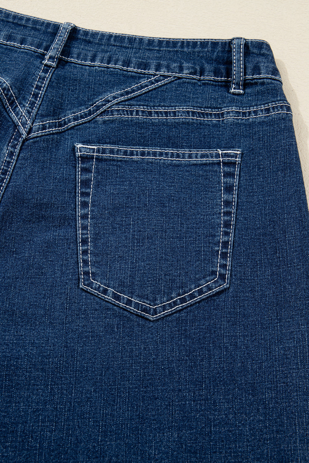 Sail Blue Loose Cuffed Jeans Stitched Waist Detail Women UK 4-16