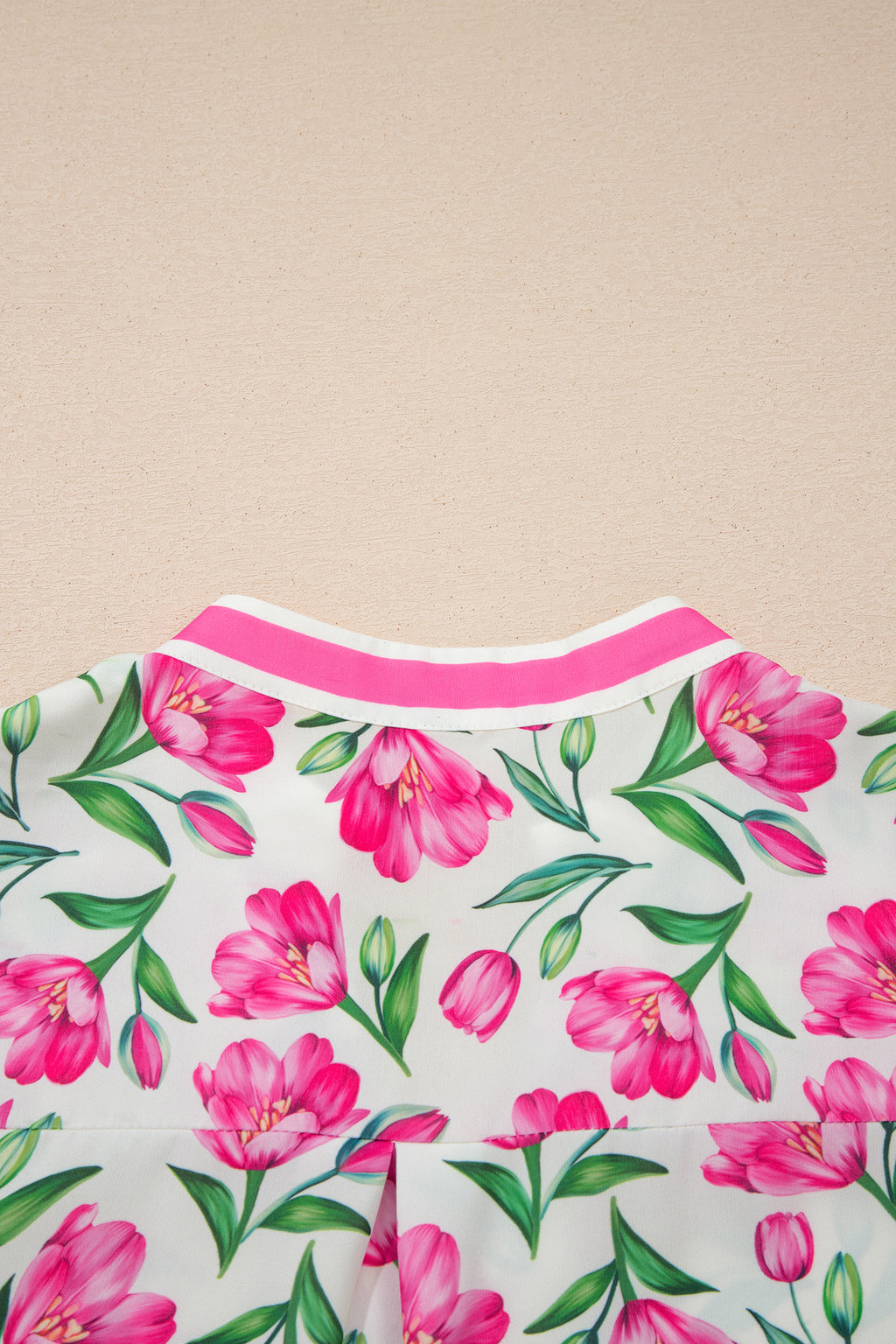 Multicolour Sweet Floral Striped Colourblock Trim V-Neck Mini Dress