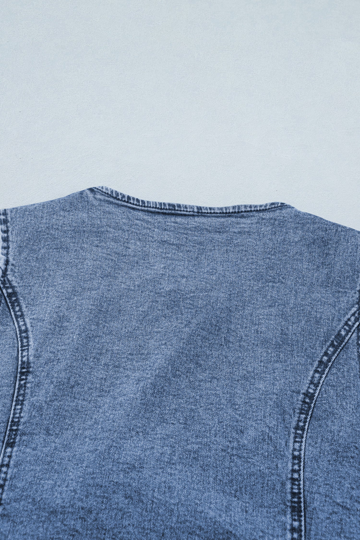 Women's Buttoned Front Slit Denim Vest Black Blue S-XL at LivelyLooks