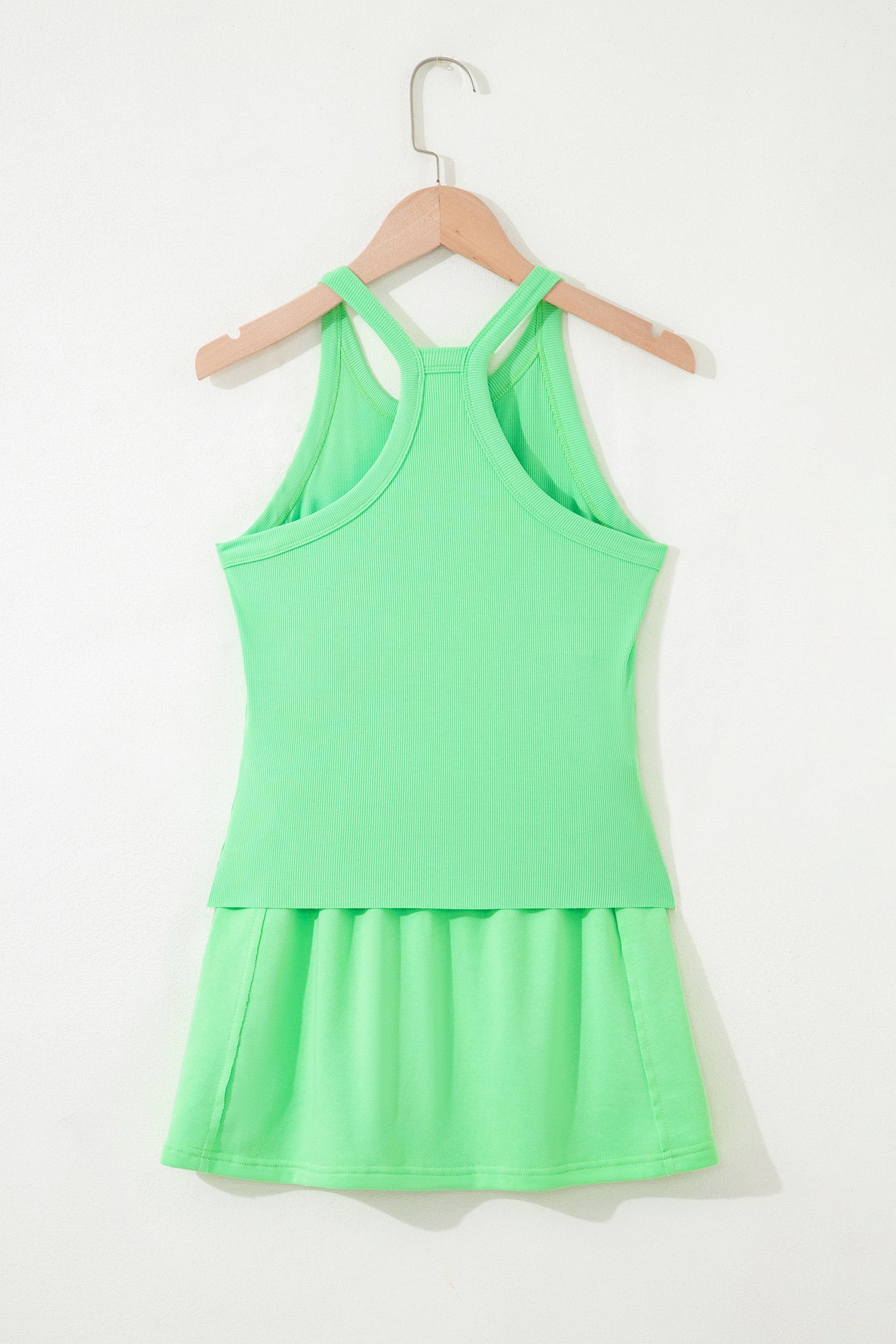 LivelyLooks Women's Slim Cropped Tank Top & Mini Skort Co-ord Set Summer Outfit Green women's fashion