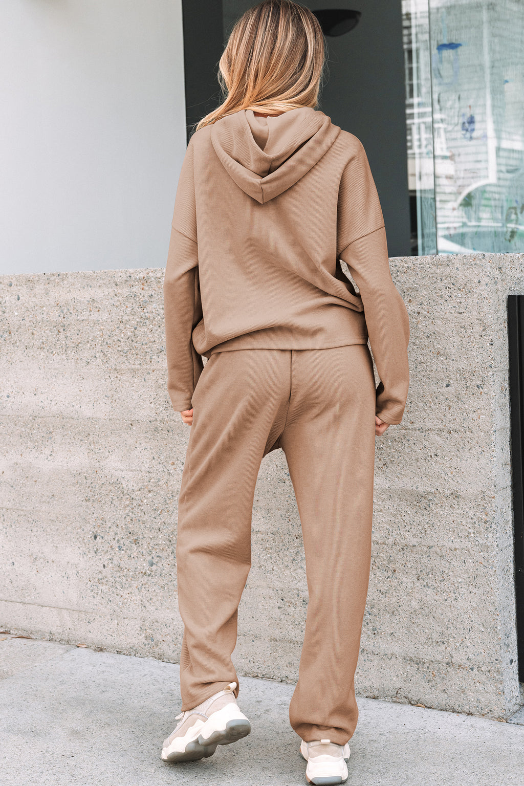 Leopard Drawstring Corduroy Co-ord Hoodie & High Waist Pants UK 8-22