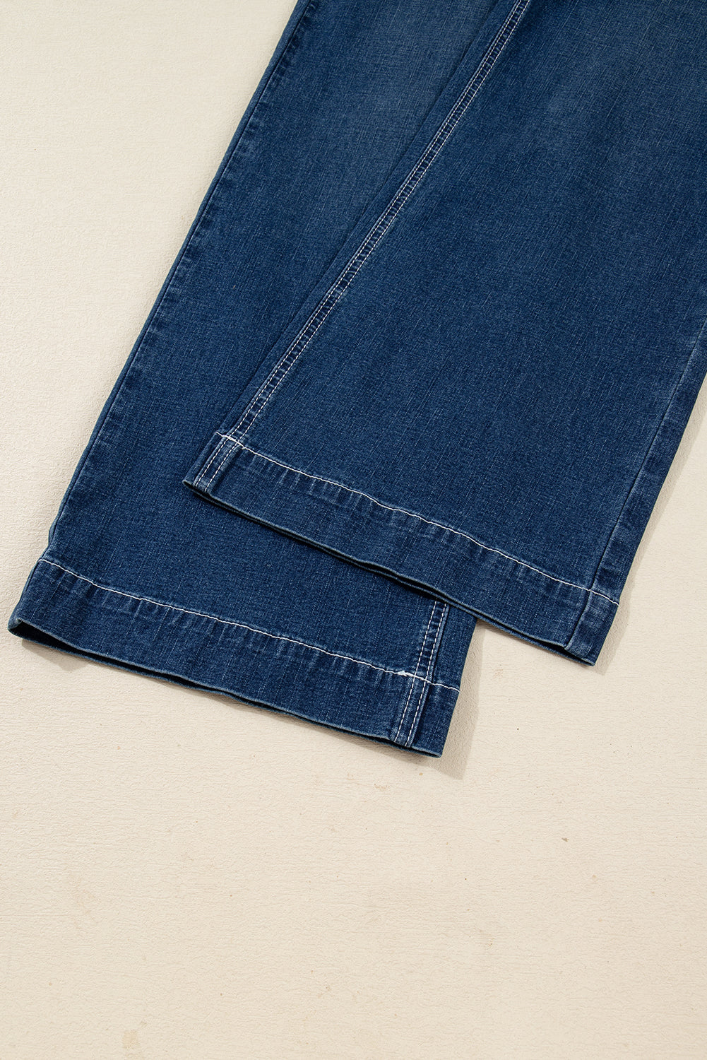 Sail Blue Loose Cuffed Jeans Stitched Waist Detail Women UK 4-16