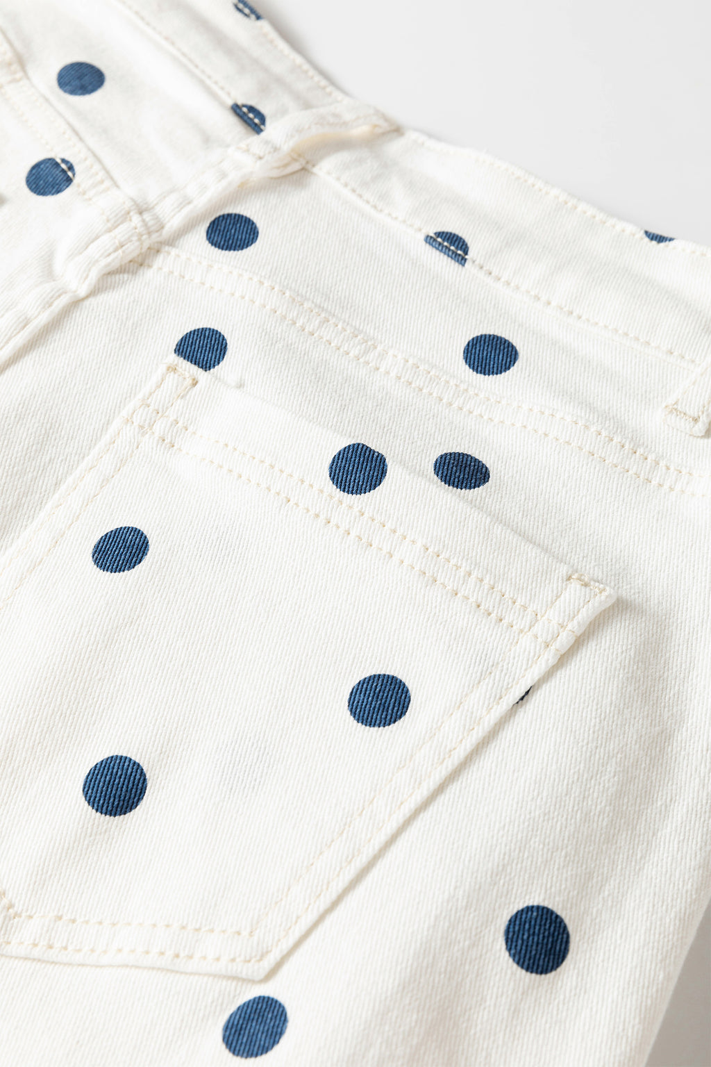 Polka Dot Ankle Length Regular Fit Casual Jeans | Blue & Pink