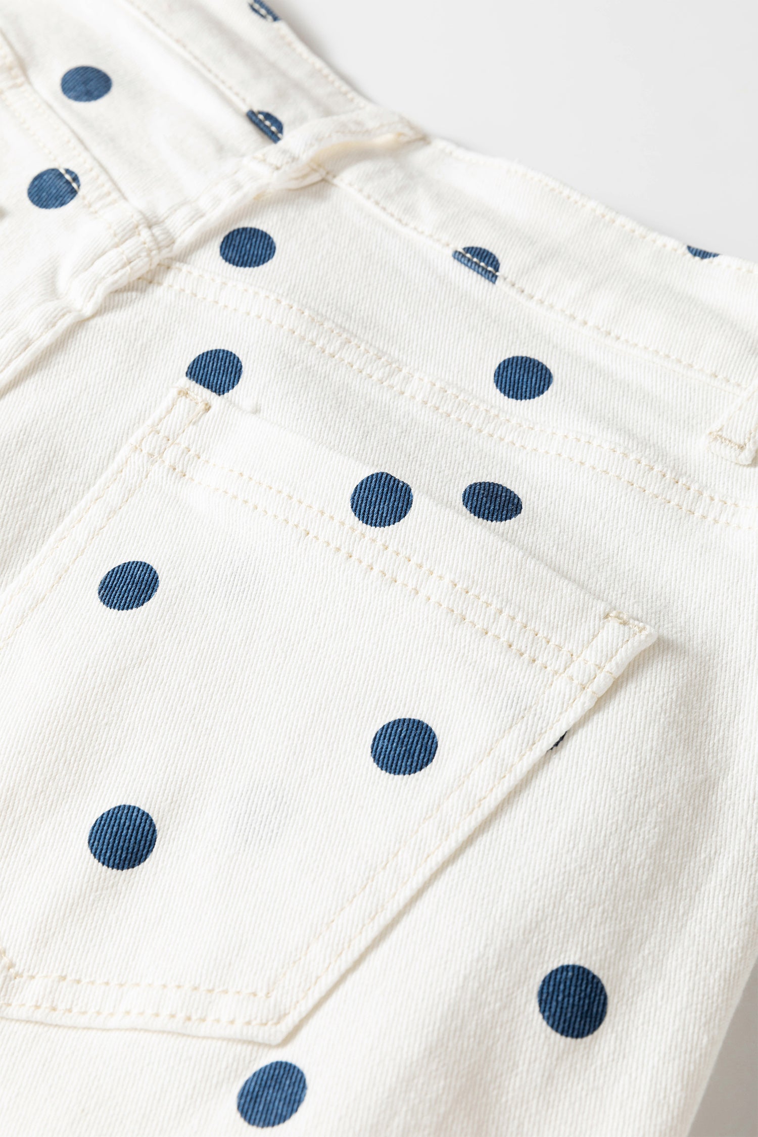 Polka Dot Ankle Length Regular Fit Casual Jeans | Blue & Pink