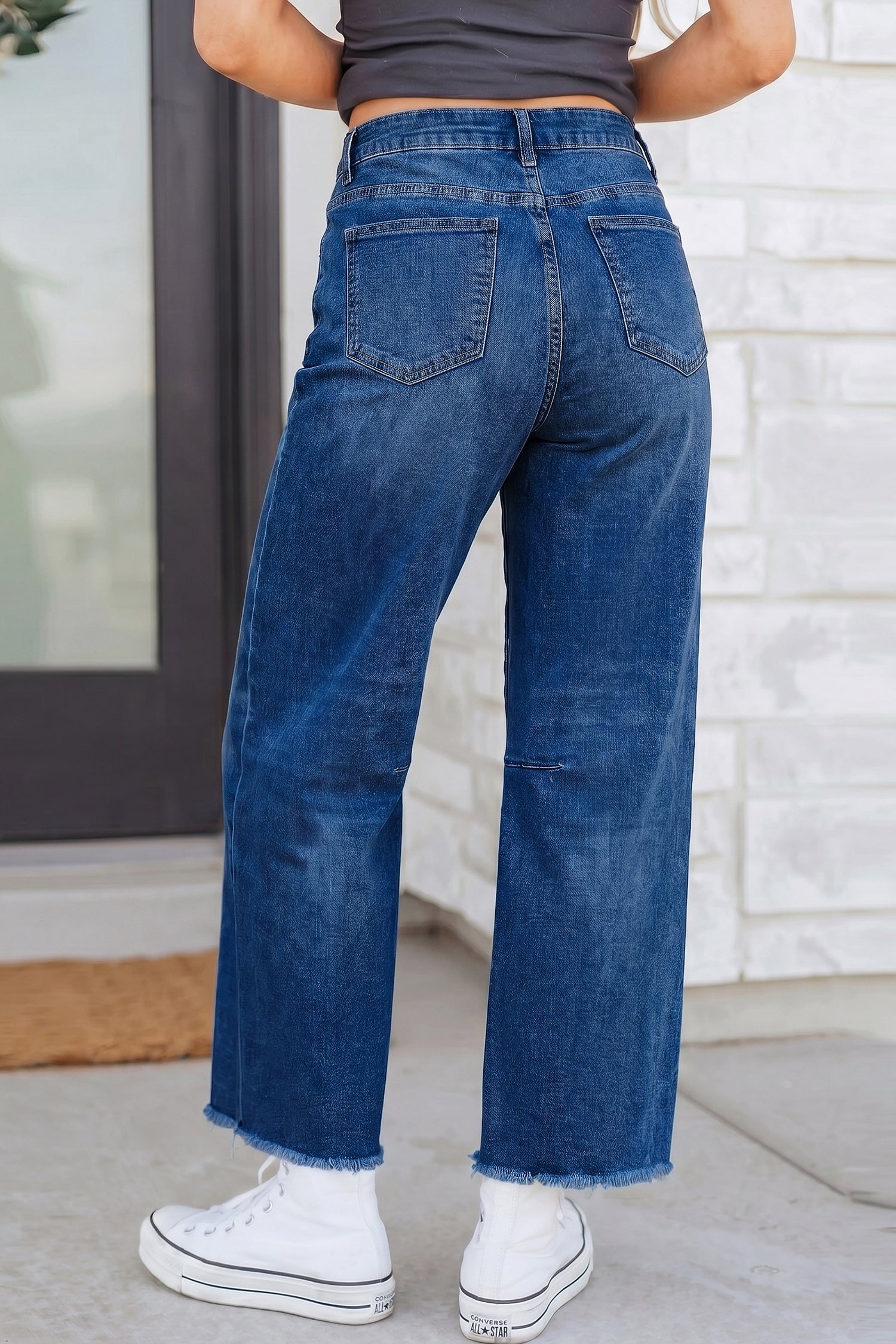 Women's Frayed Cropped Straight Leg Jeans UK 4-16 at LivelyLooks