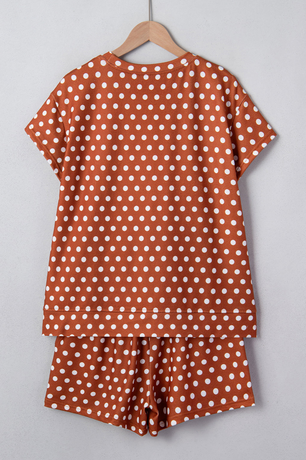 Women's Polka Dot Print Short Sleeve Top & Shorts Co-ord Set S-2XL at LivelyLooks