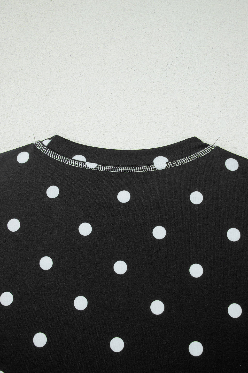LivelyLooks White Polka Dot Exposed Seam Loose Tee & Drawstring Shorts Set S-XL women's fashion