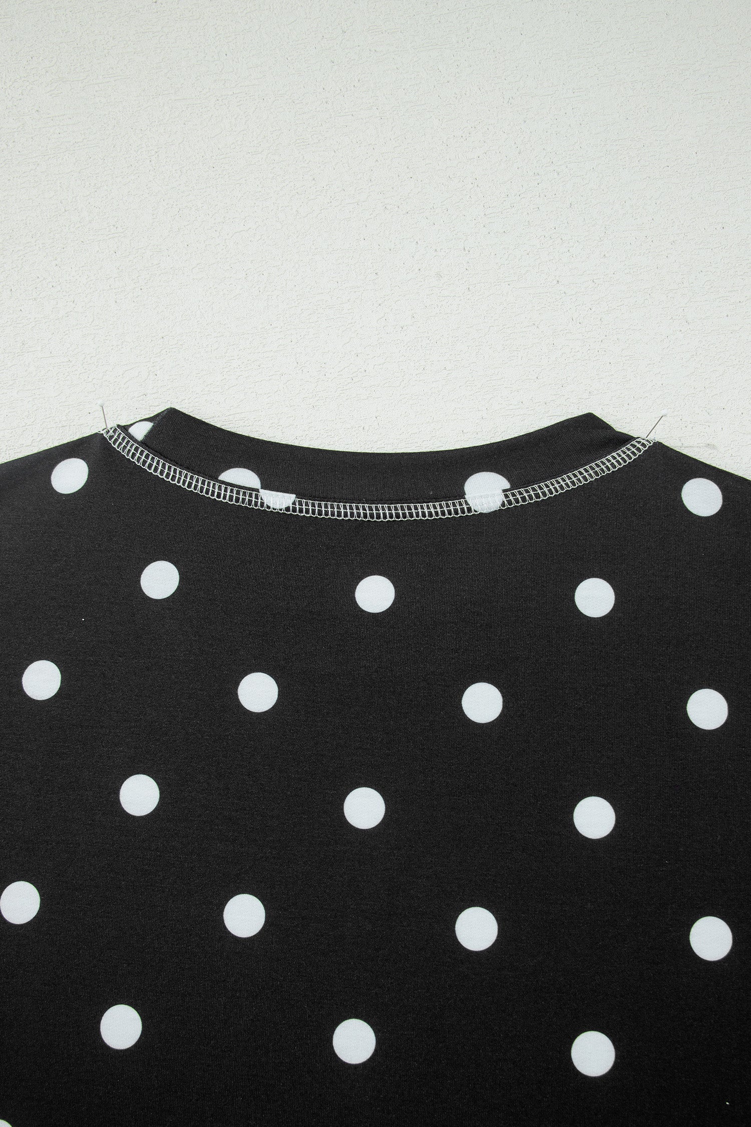 LivelyLooks White Polka Dot Exposed Seam Loose Tee & Drawstring Shorts Set S-XL women's fashion