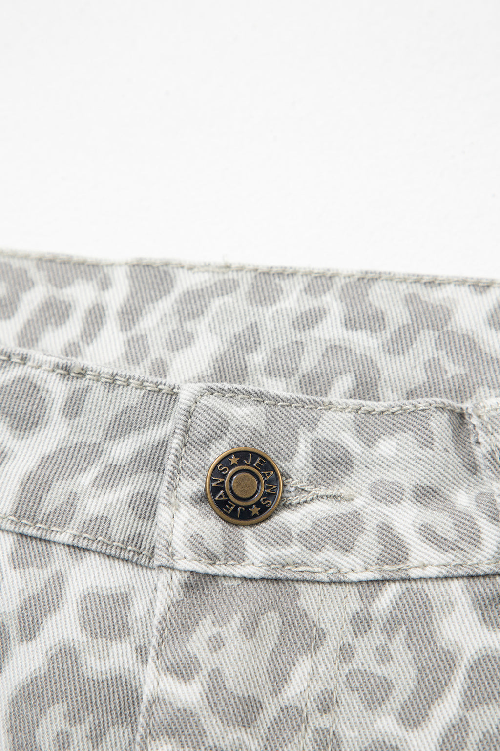 Women's Leopard Print Wide Leg High Waist Jeans | Brown, Grey, Blue & Pink at LivelyLooks