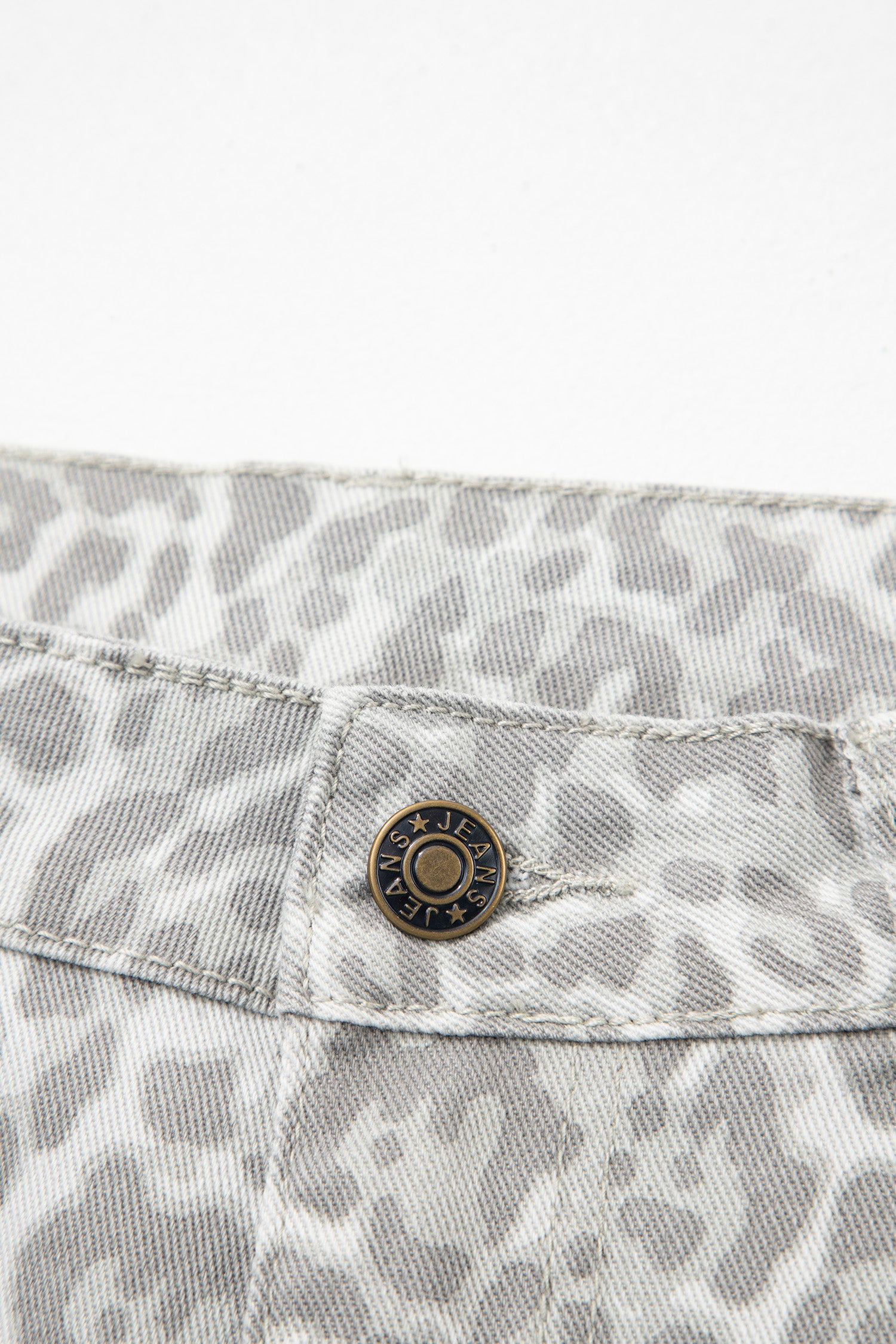 Women's Leopard Print Wide Leg High Waist Jeans | Brown, Grey, Blue & Pink at LivelyLooks