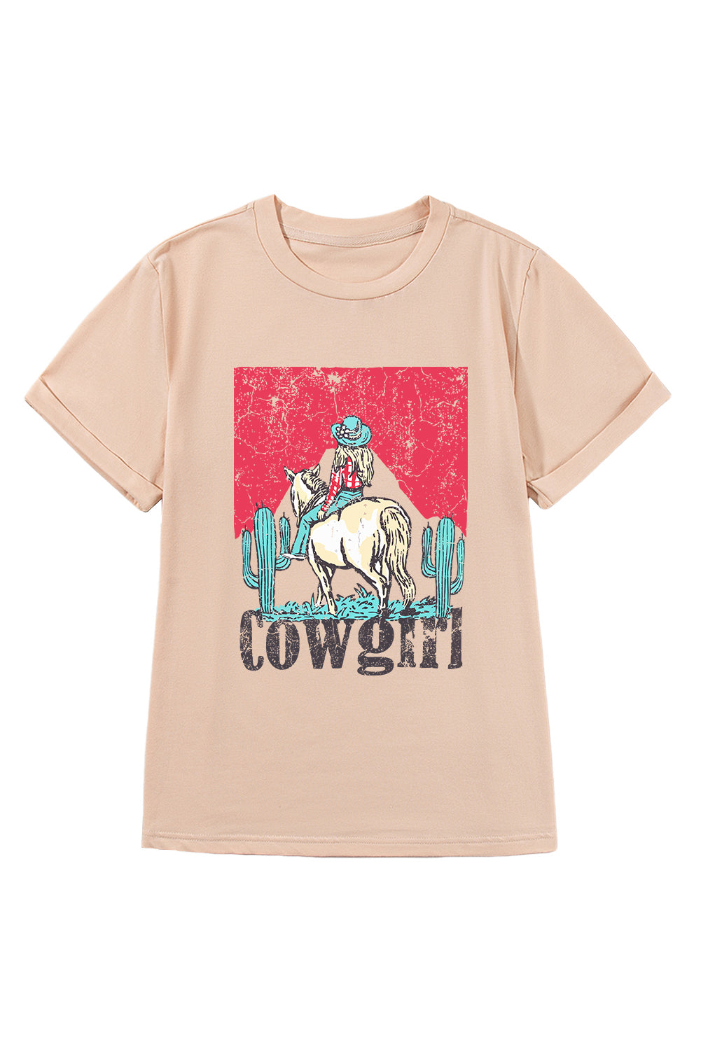 Shop Khaki Cowgirl Rodeo Graphic Western Fashion Tee S-3XL at LivelyLooks